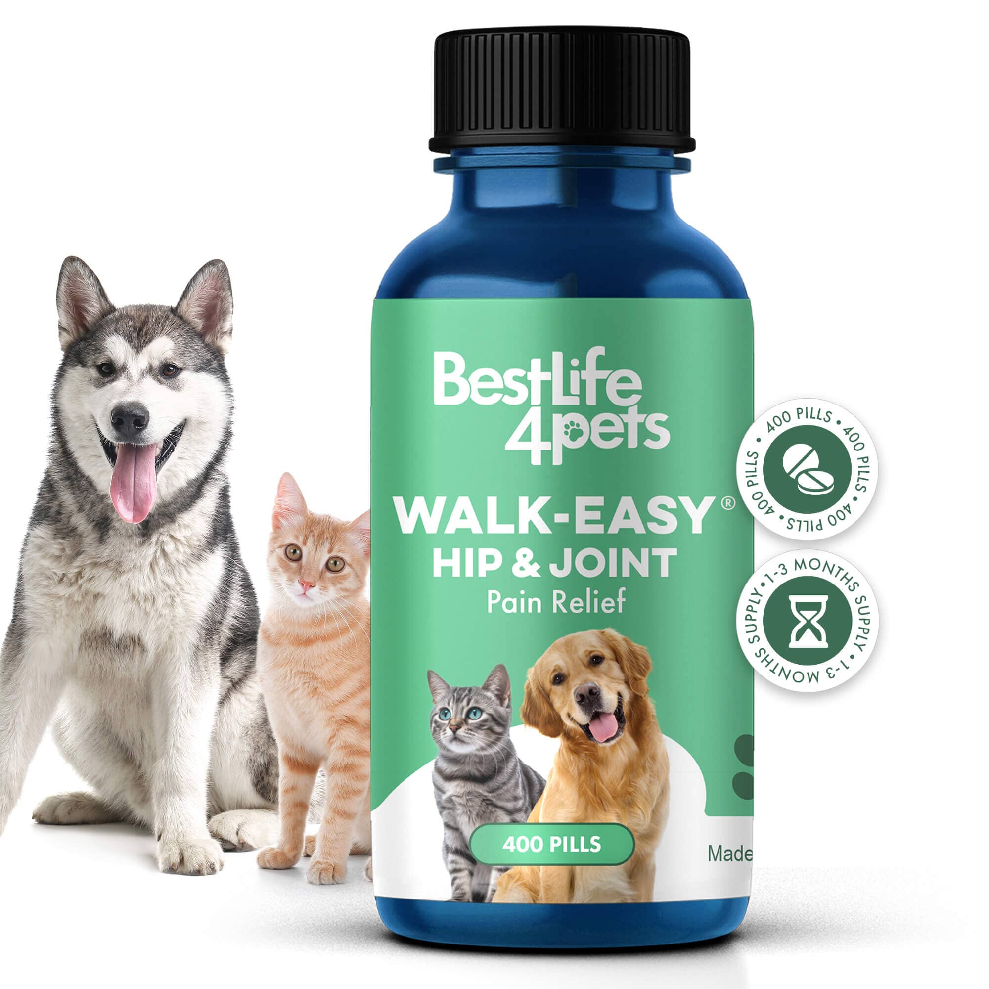 WALK-EASY® Joint and Hip Pain Relief for Dogs and Cats - Helps Arthritis, Torn Ligament and Other Joint Conditions by BestLife4Pets