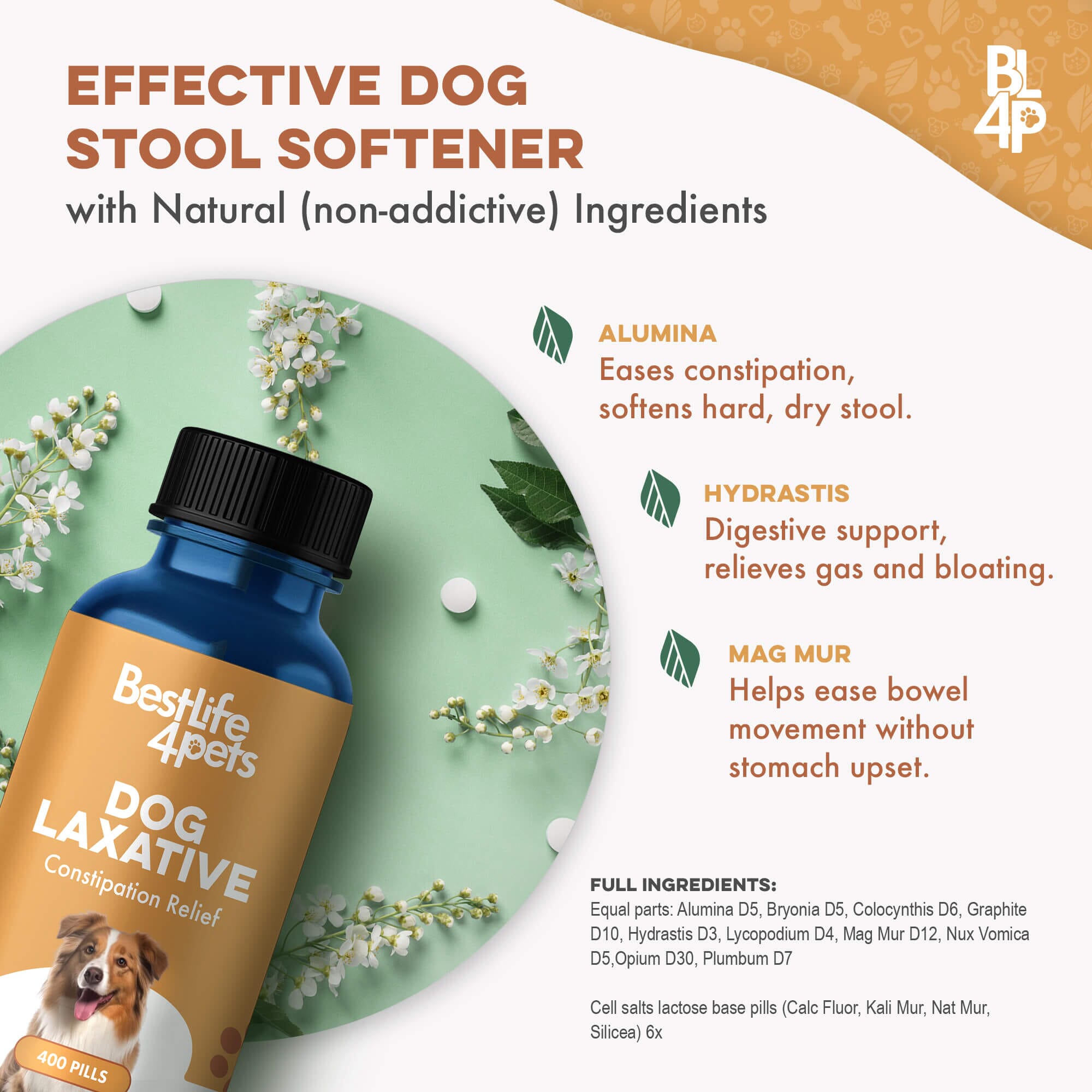 Natural Dog Laxative & Constipation Treatment by BestLife4Pets