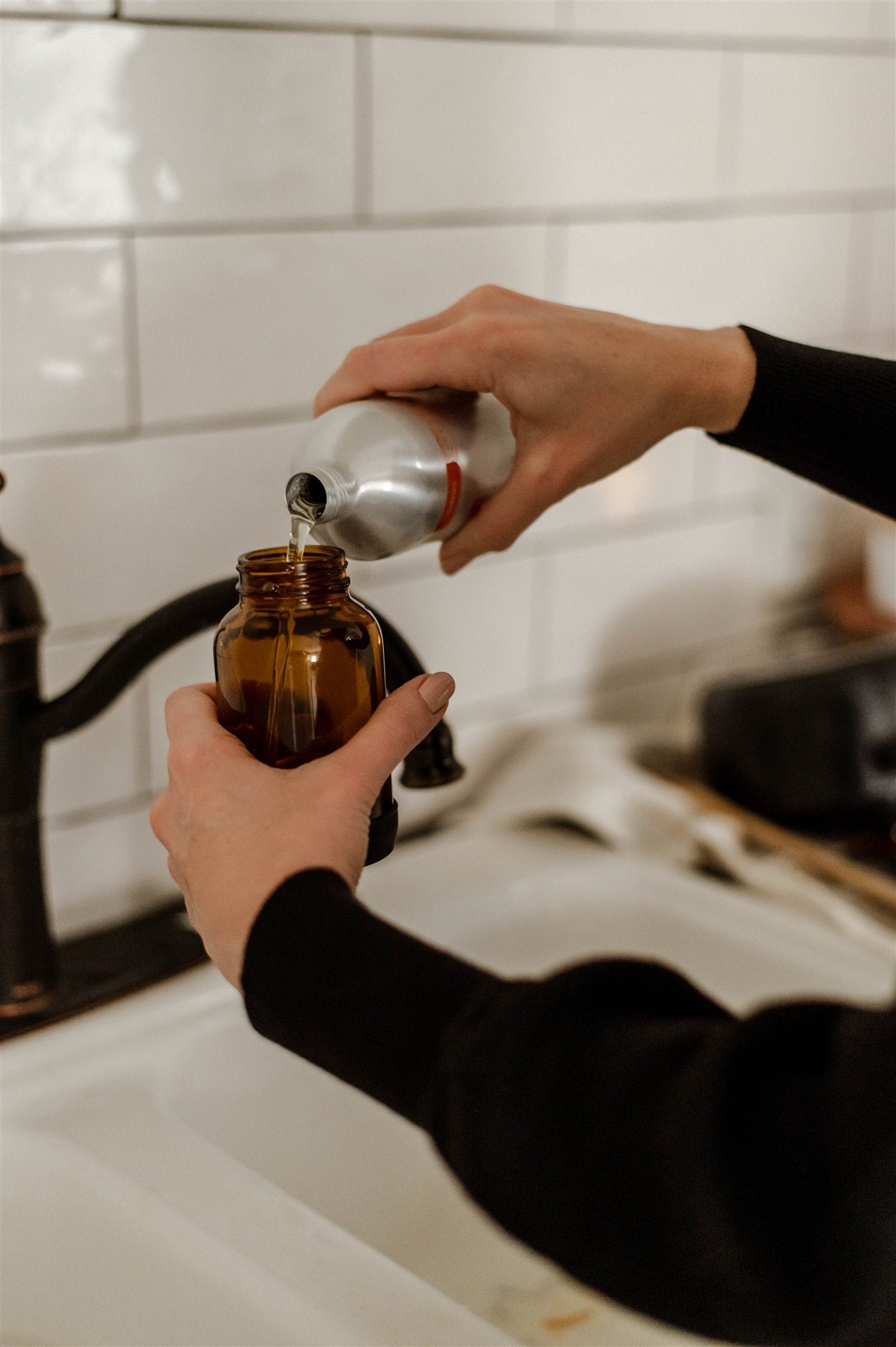 Amber Foaming Soap Pump + Castile Soap Bundle