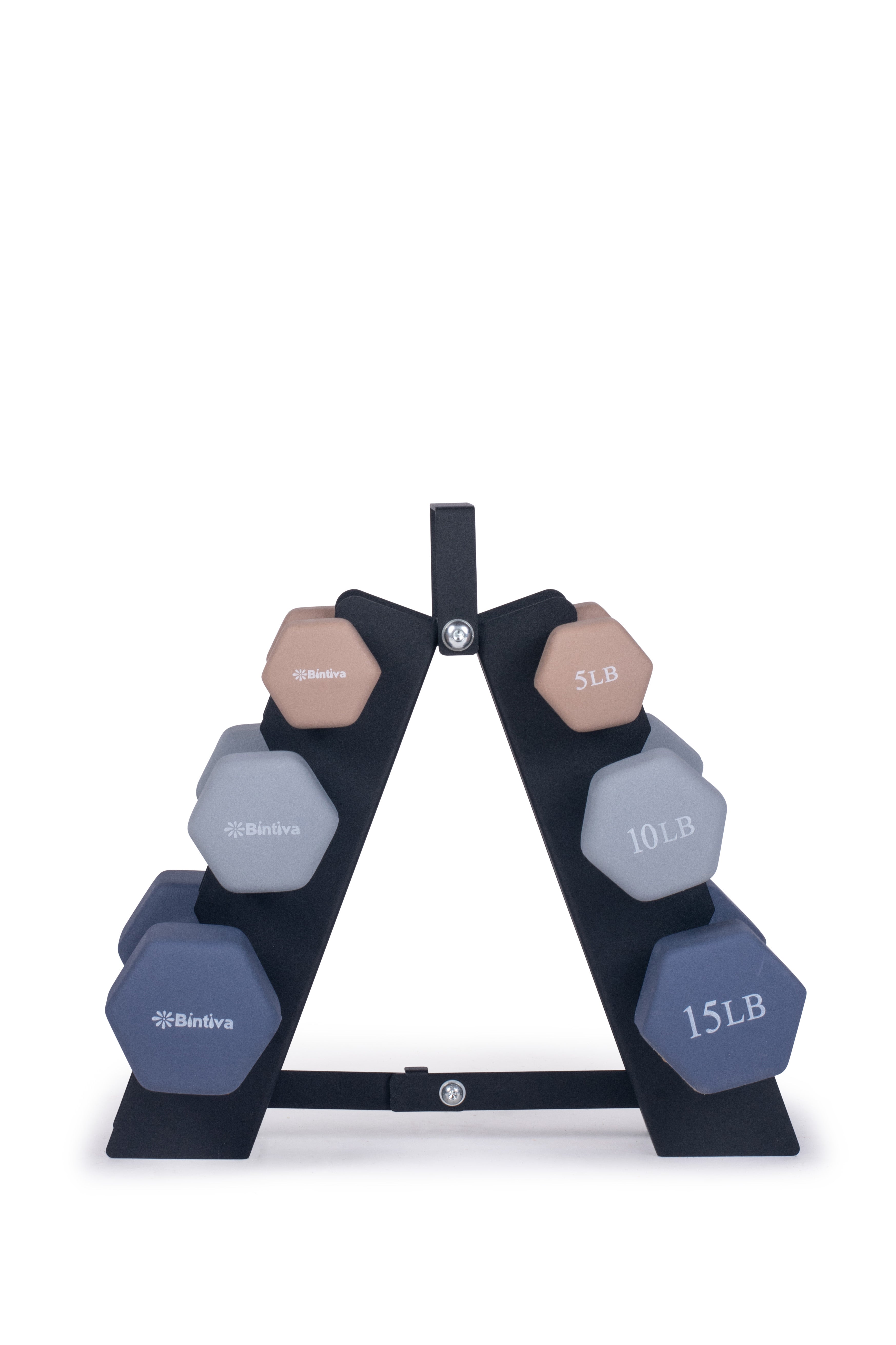 Neoprene Hexagon shaped dumbbells - Earth Tones by Bintiva