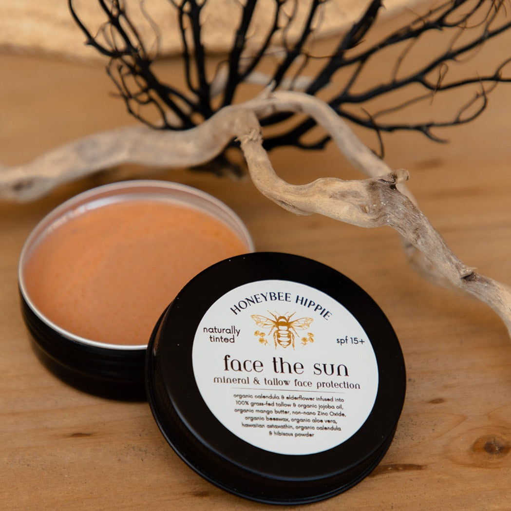 face the sun - herbal tinted mineral & tallow skin protection by Honeybee Hippie