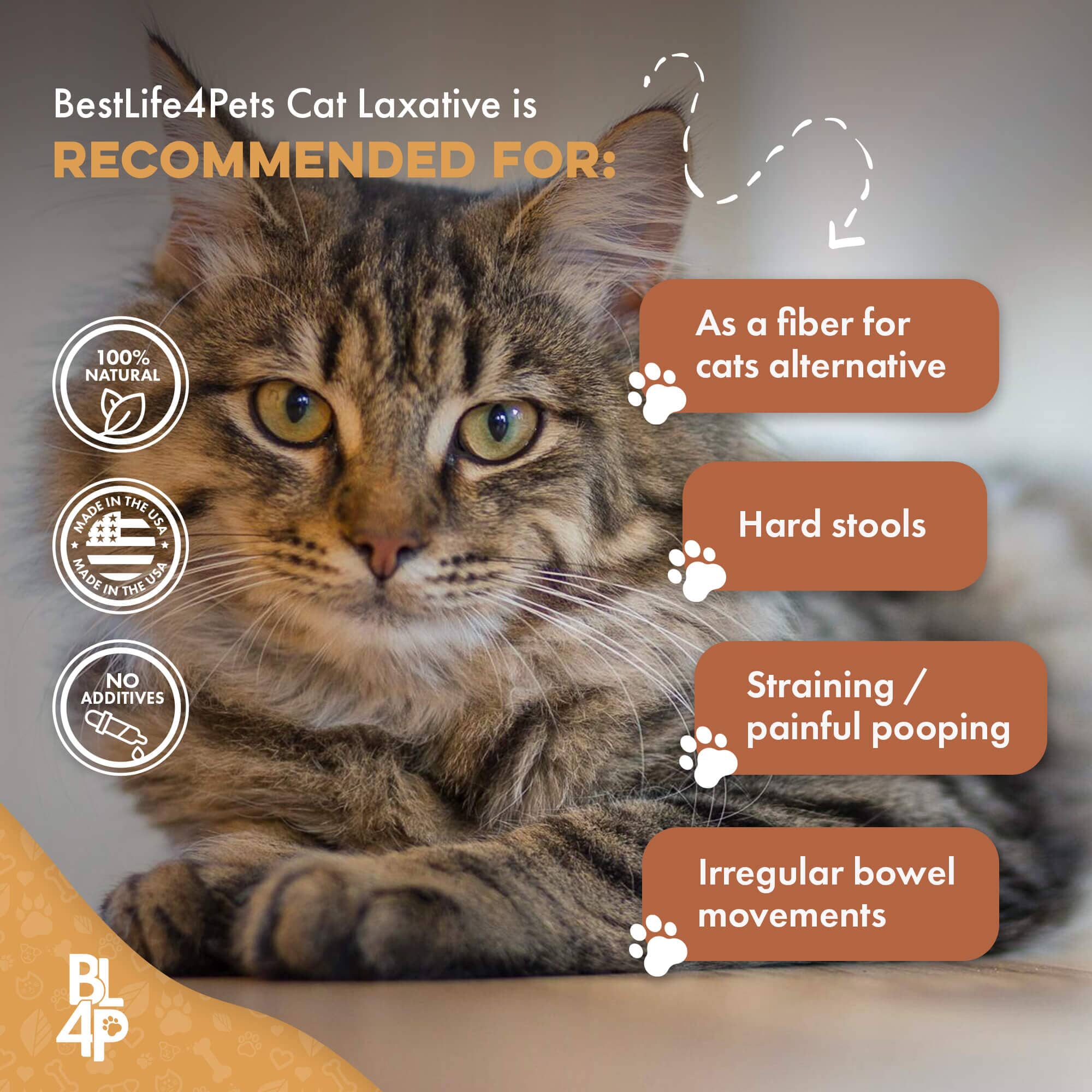 Natural Cat Laxative & Constipation Treatment by BestLife4Pets