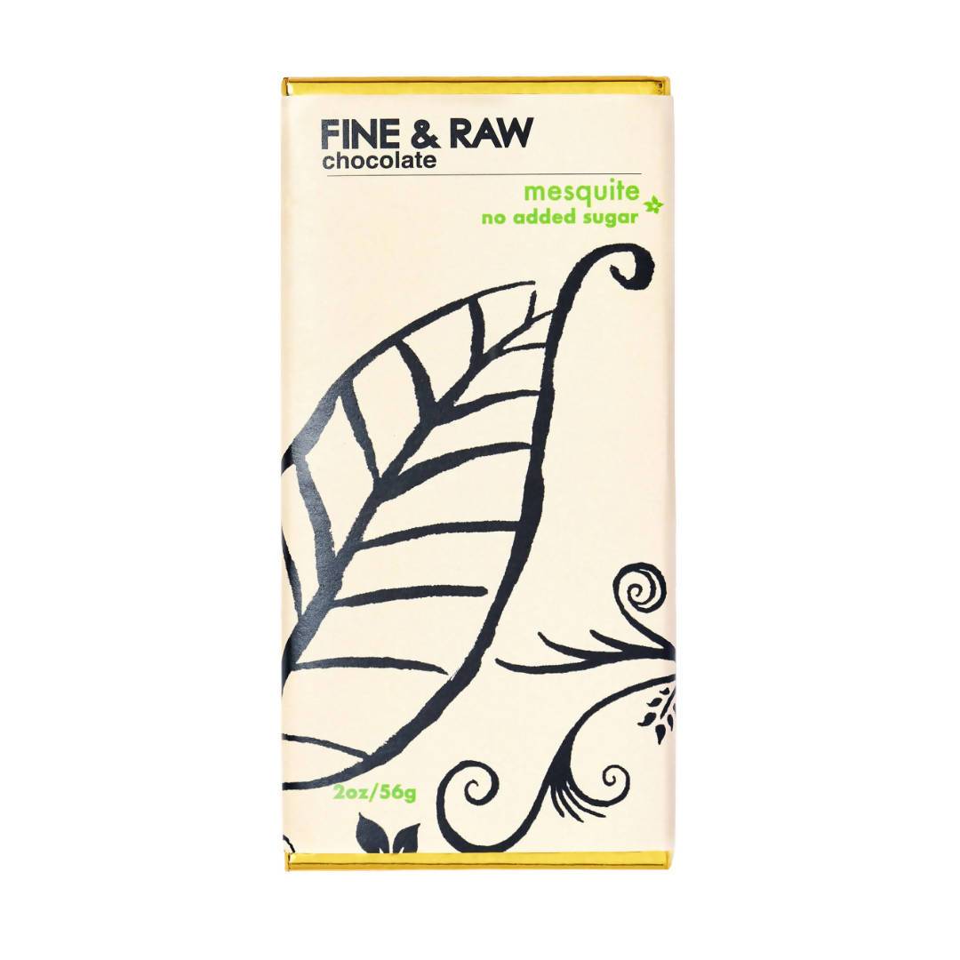 Fine and Raw Mesquite Chocolate Bars, Organic, No Added Sugar - 10 Bars x 2oz case by Farm2Me