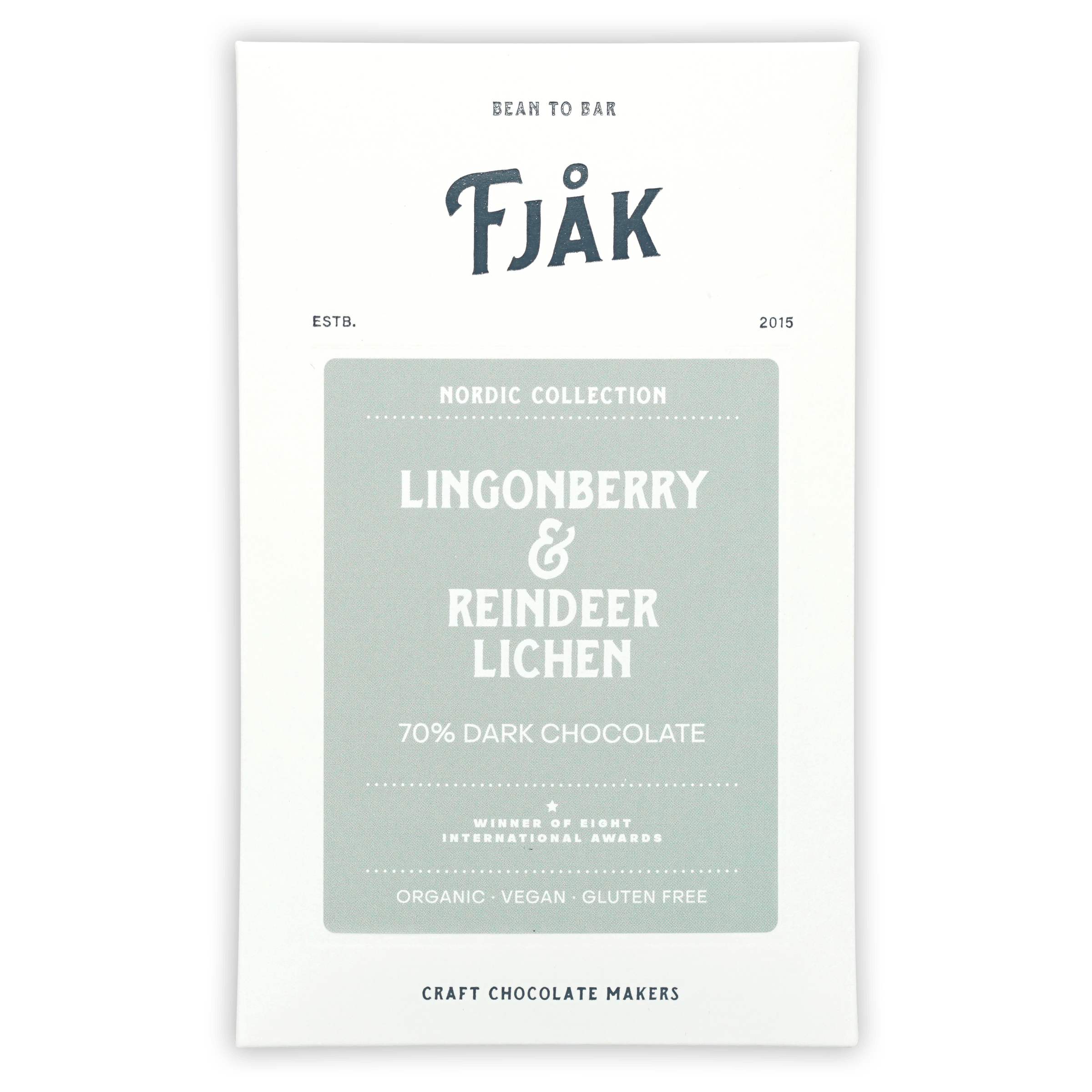 Fjåk Lingonberry & Lichen Dark Chocolate 70% (Nordic Collection) by Farm2Me