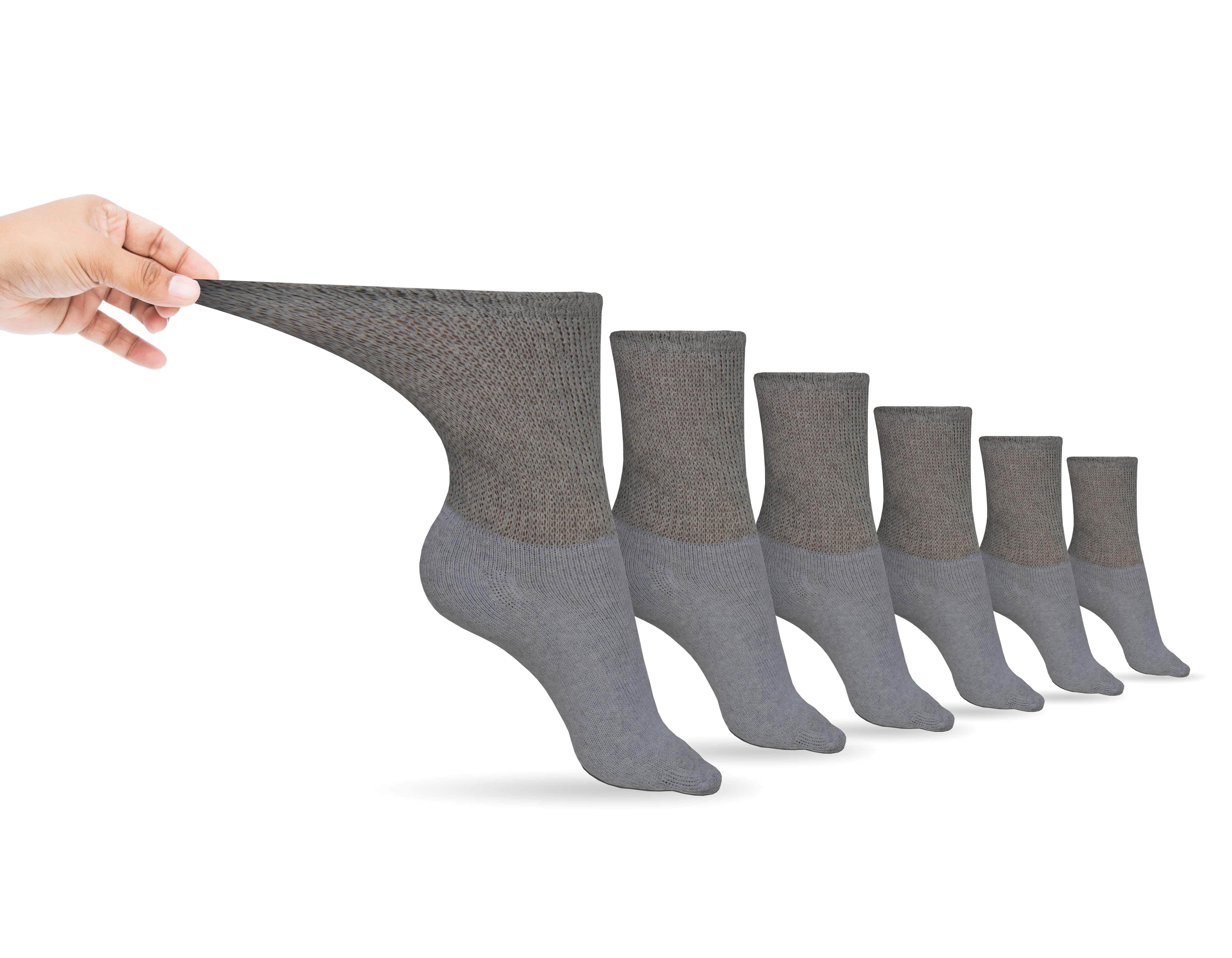 Men's Cotton Diabetic Crew Socks (6 Pair) by DIABETIC SOCK CLUB