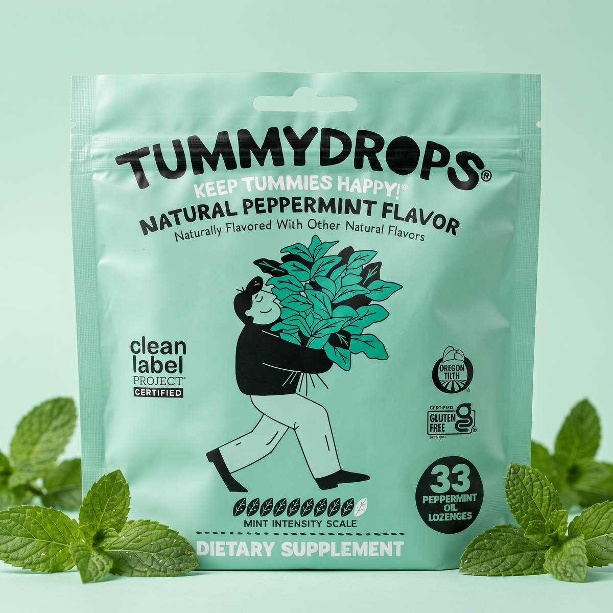 Natural Peppermint Tummydrops, 33 ct