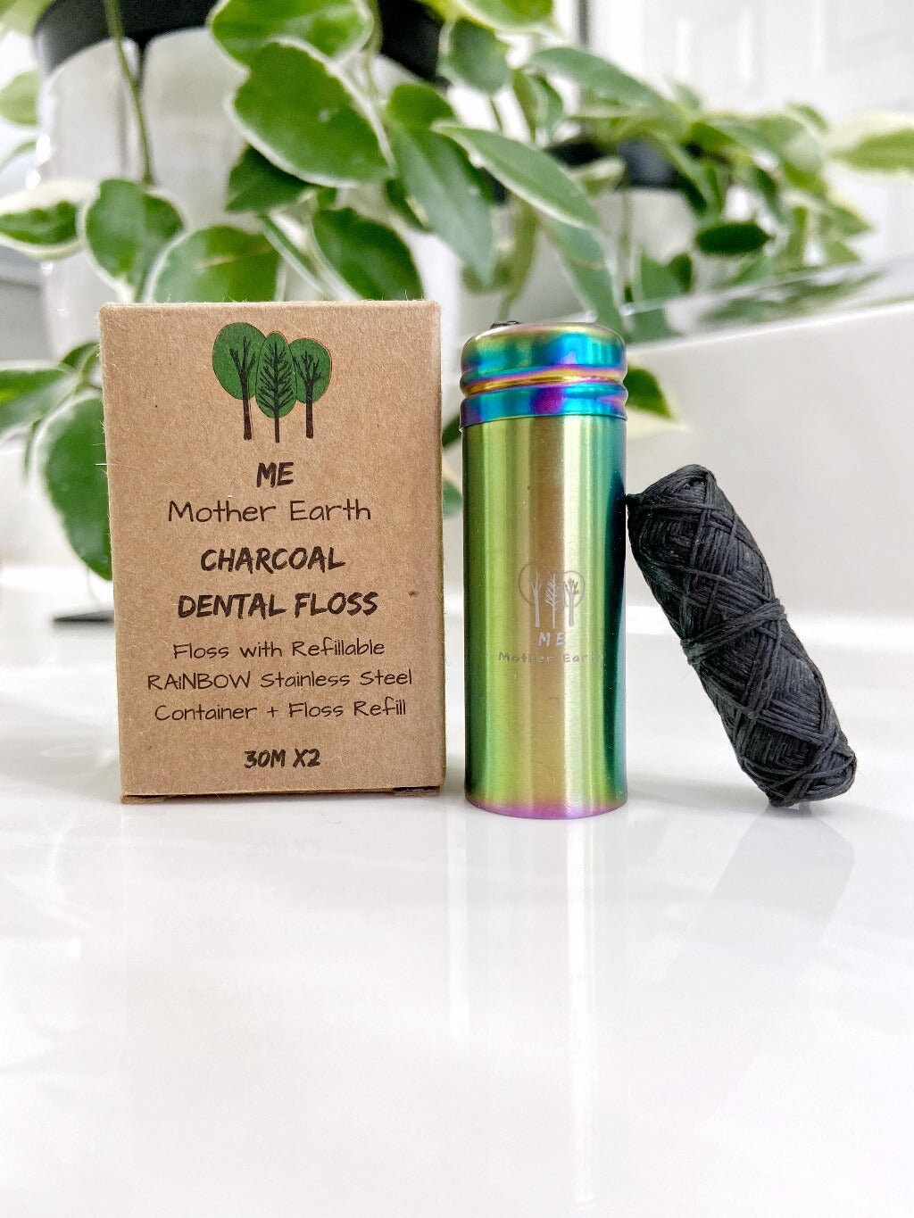 Biodegradable Charcoal Dental Floss 2-Pack