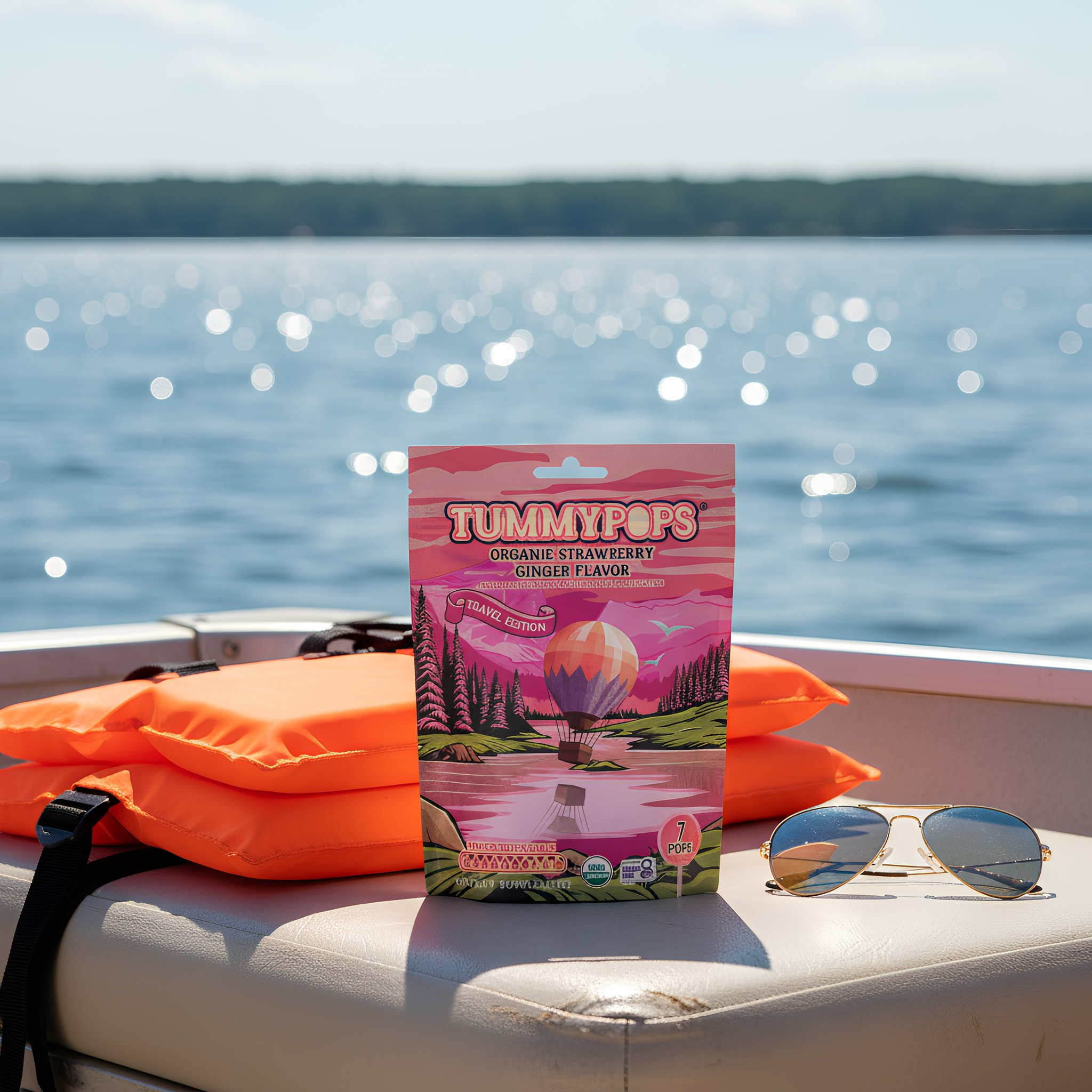 Travel Edition Strawberry Ginger Tummypops, 7 ct
