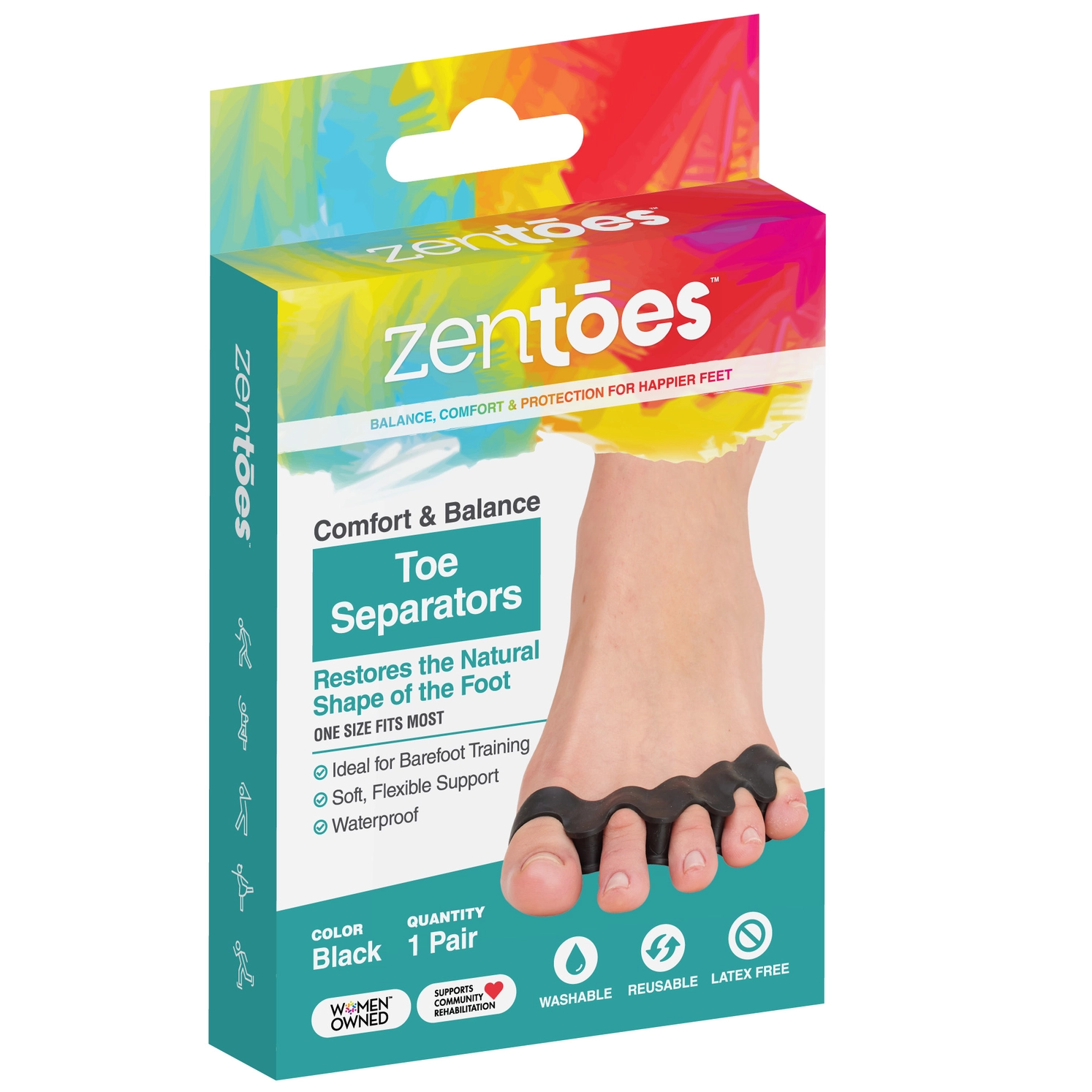 Silicone Toe Spacers for Correct Toe Alignment - 1 Pair by ZenToes