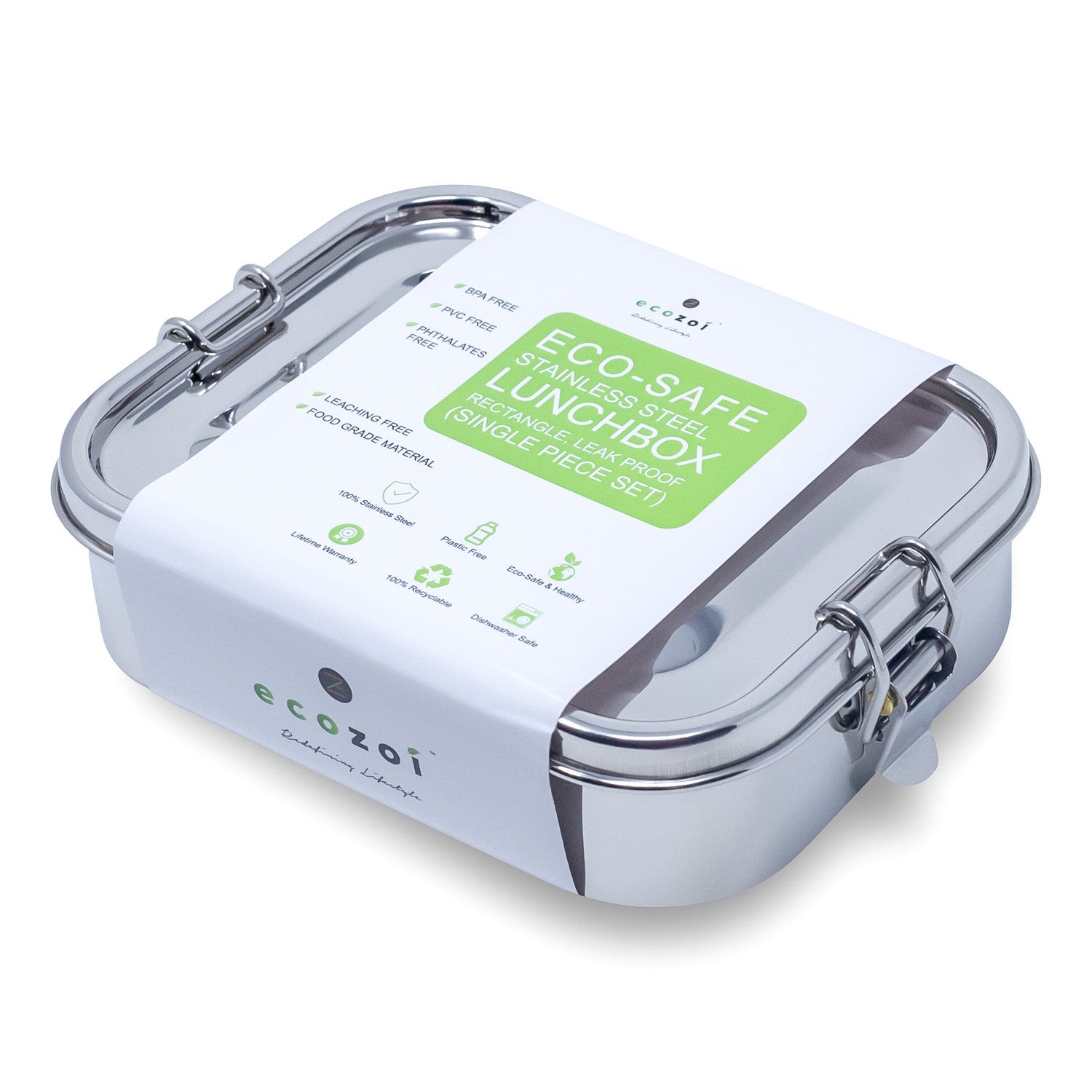 Stainless Steel Lid for 1 Tier 24 Oz, 2 Tier 60 Oz, 3 Tier 75 Oz, and 3 Compartment 24 Oz Lunch Boxes by ecozoi