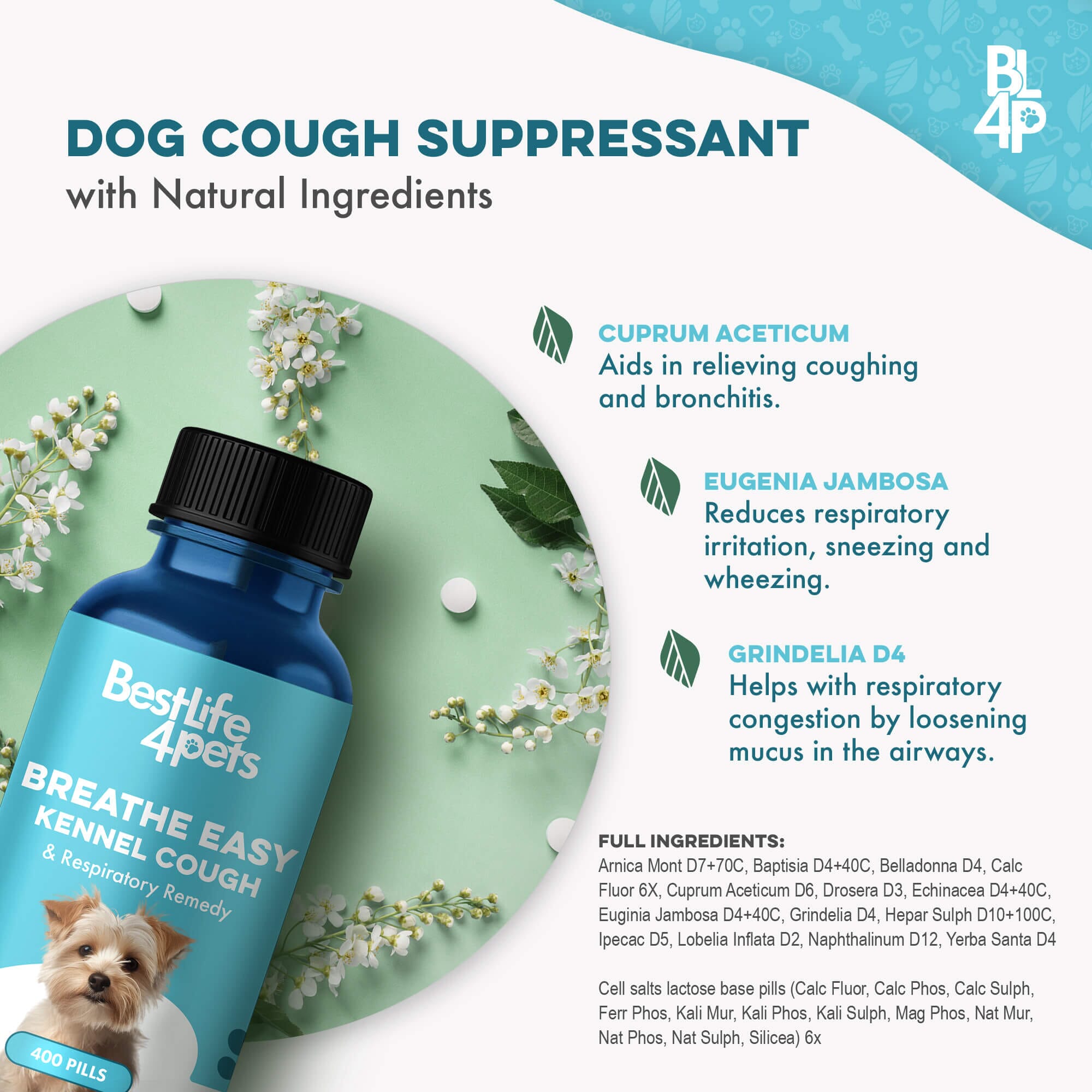 Breathe Easy Kennel Cough & Respiratory Support for Dogs by BestLife4Pets