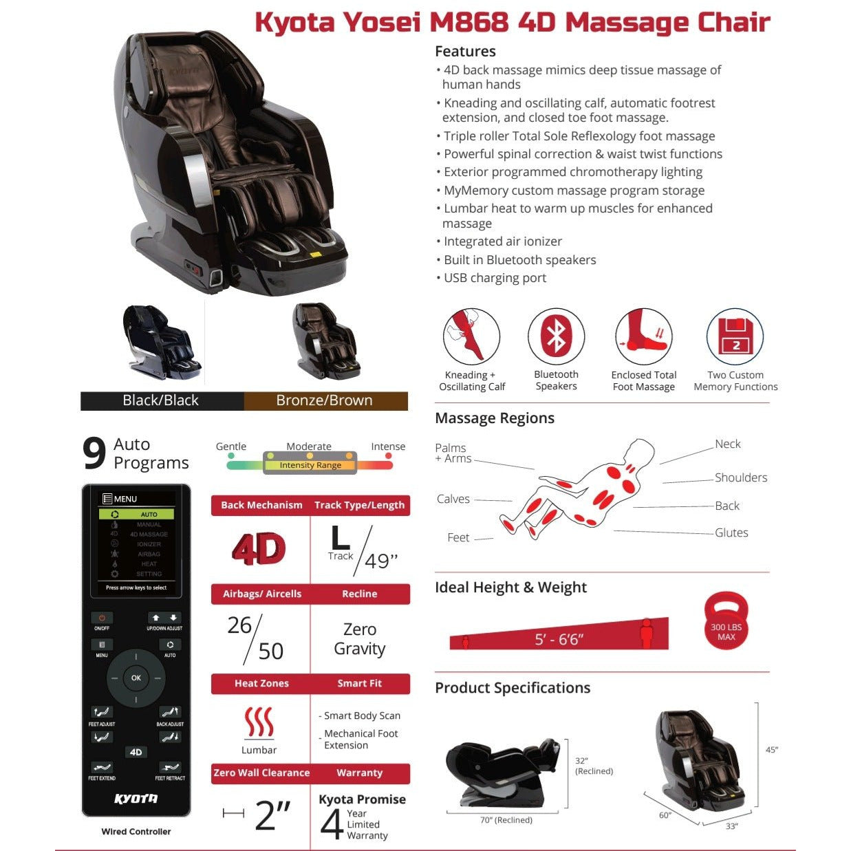 Kyota Yosei M868 Massage Chair by Best Body Massage Chair