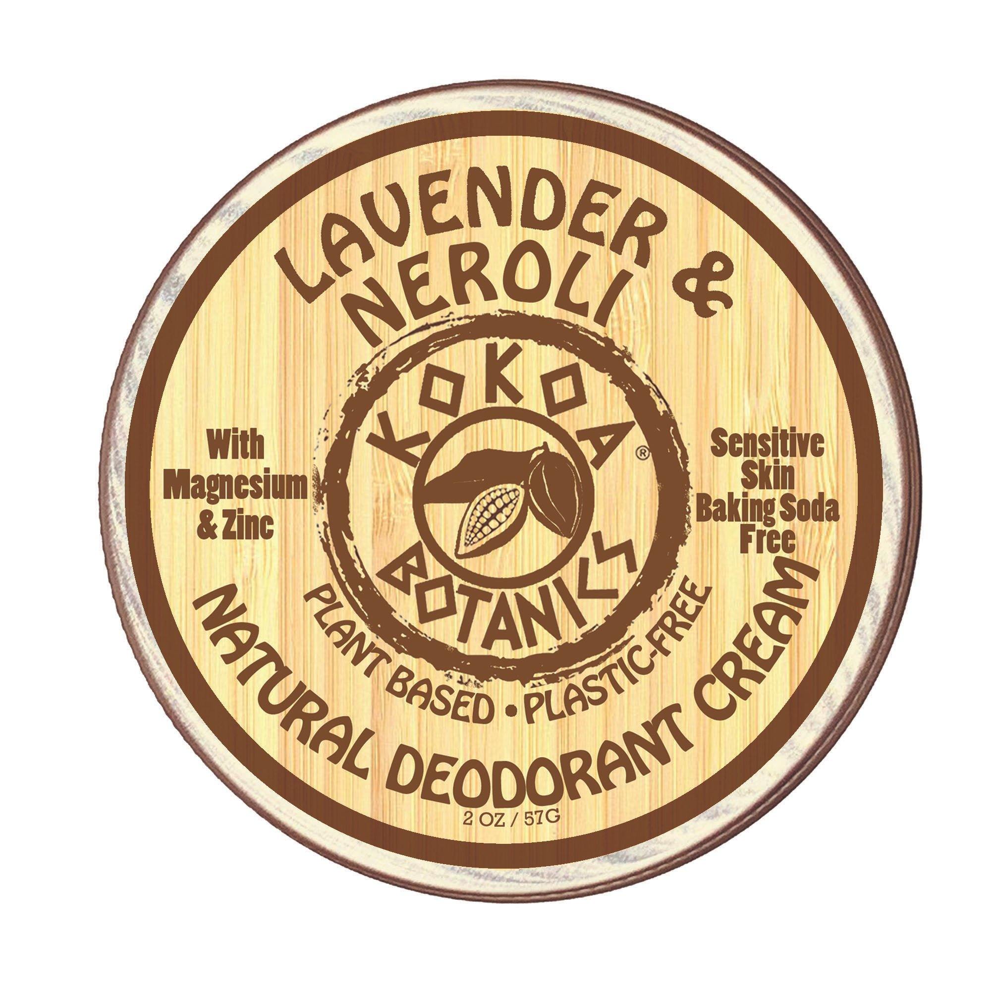 Lavender & Neroli - Natural Deodorant Cream - Sensitive Skin - Baking Soda Free - 2.5 oz by kokoabotanics