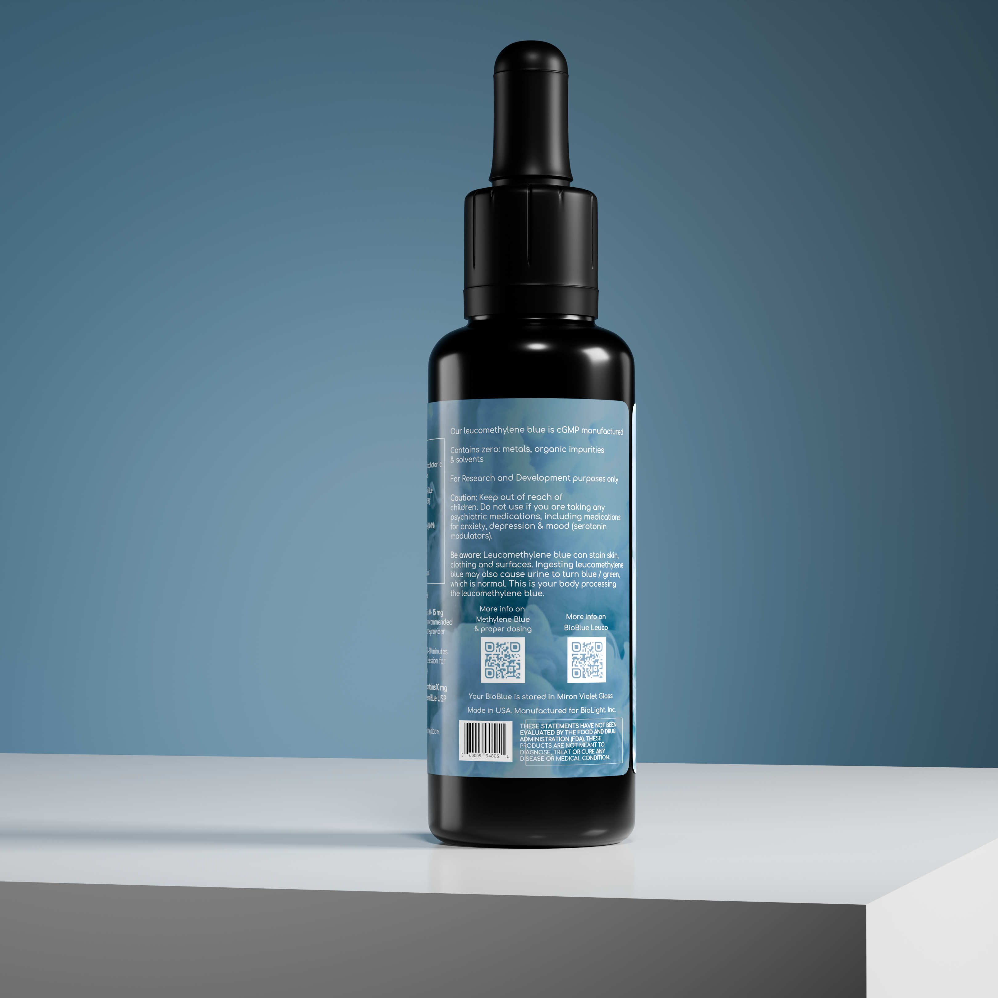 BioBlue Leuco – Rapidly Absorbed Leucomethylene Blue for Enhanced Brain & Mitochondrial Support | Red Light Therapy Synergist - USP Grade