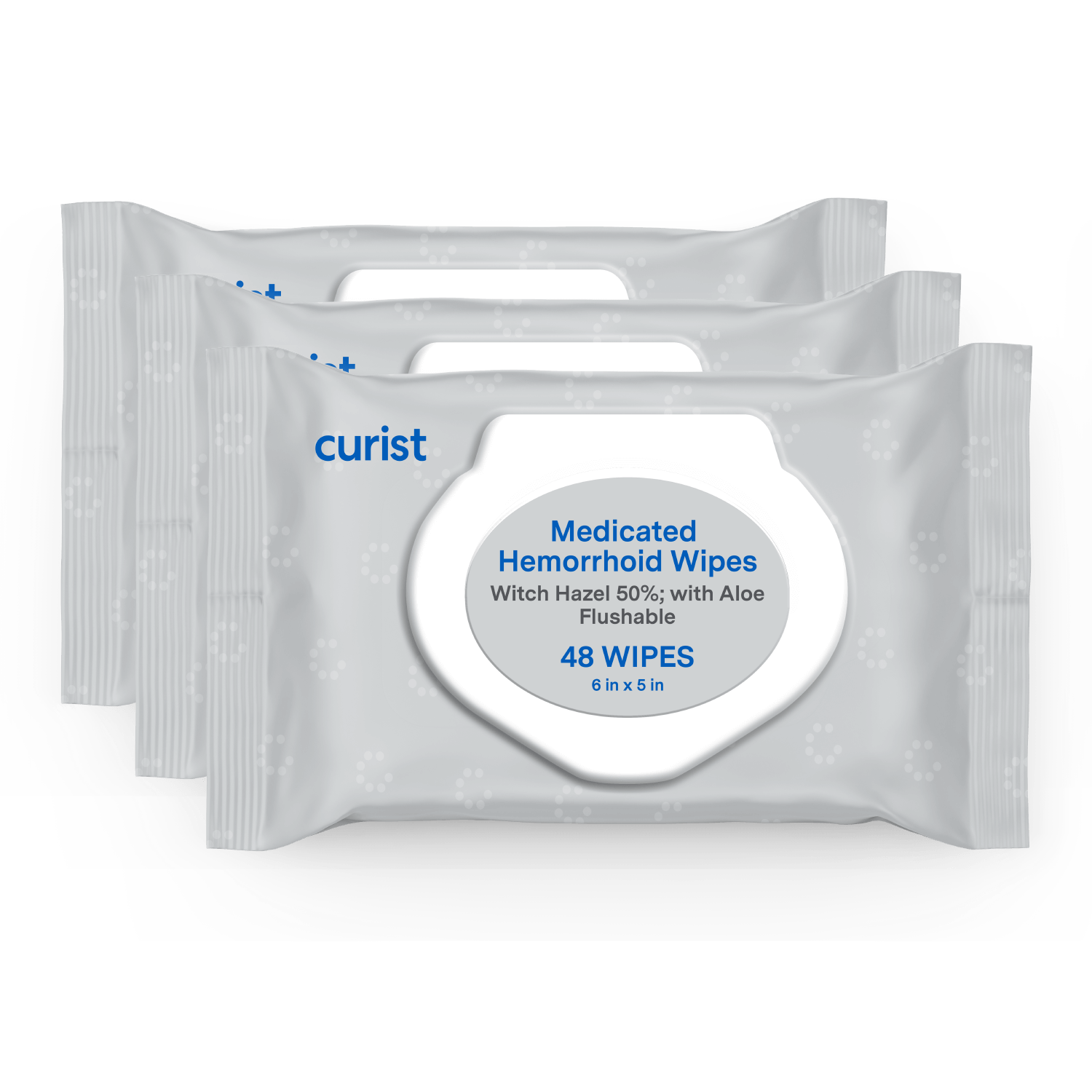 Medicated Wipes for Hemorrhoids with Witch Hazel & Aloe, 144 wipes by Curist