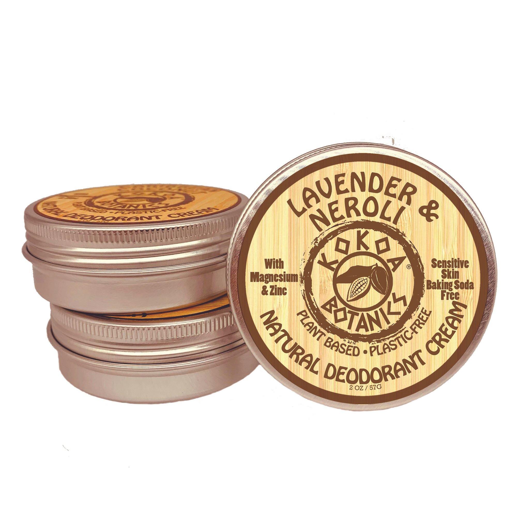 Lavender & Neroli - Natural Deodorant Cream - Sensitive Skin - Baking Soda Free  - 2.5 oz by kokoabotanics