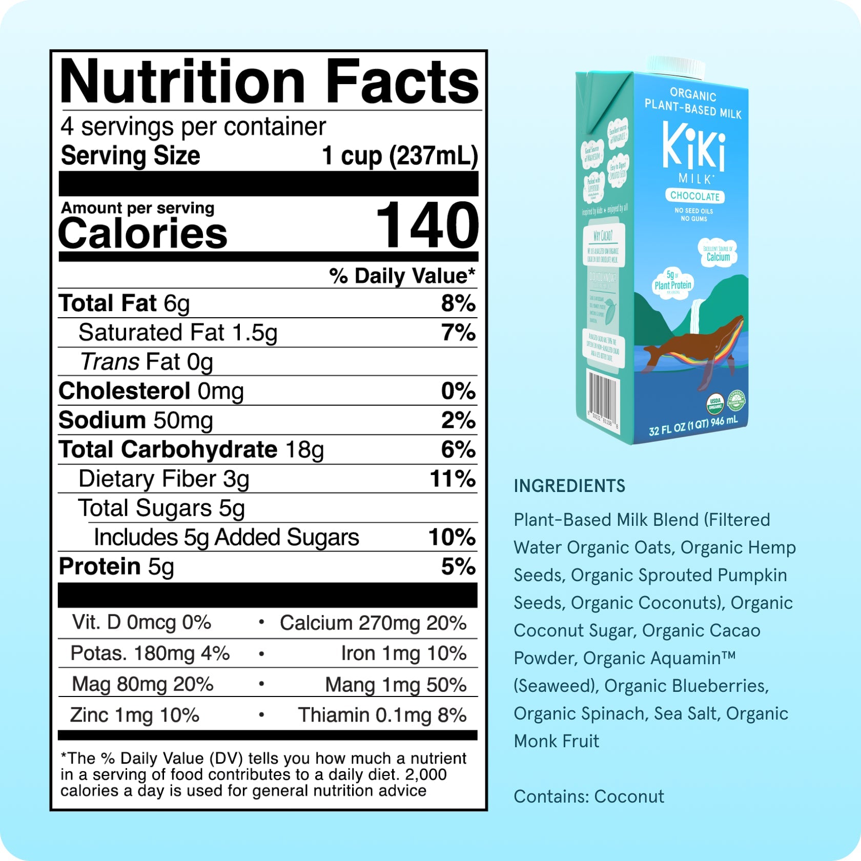 Chocolate Kiki Milk • 32 fl oz • Pack of 6 by Kiki Milk