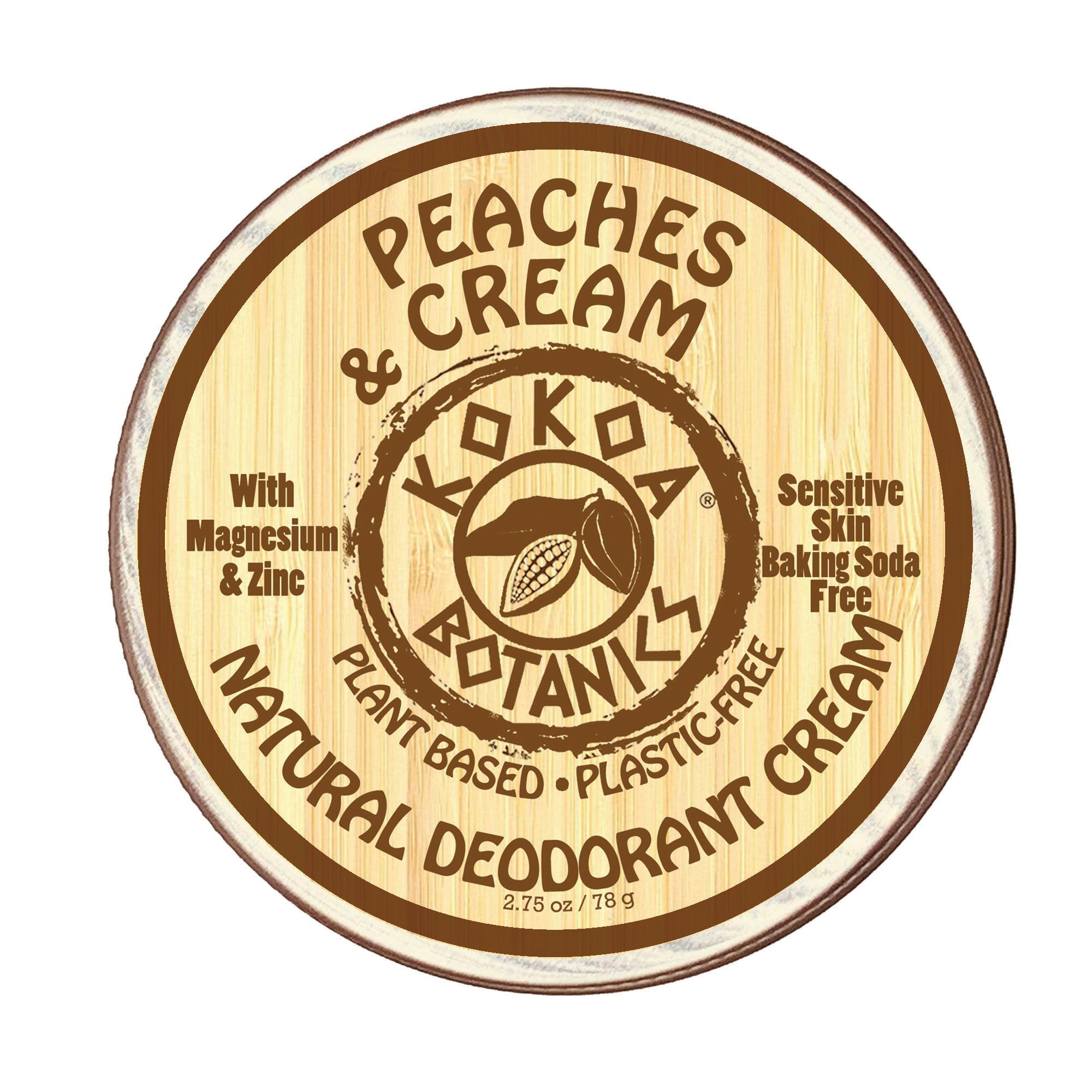 Peaches and Cream - Natural Deodorant Cream - Baking Soda Free - 2.5 oz by kokoabotanics