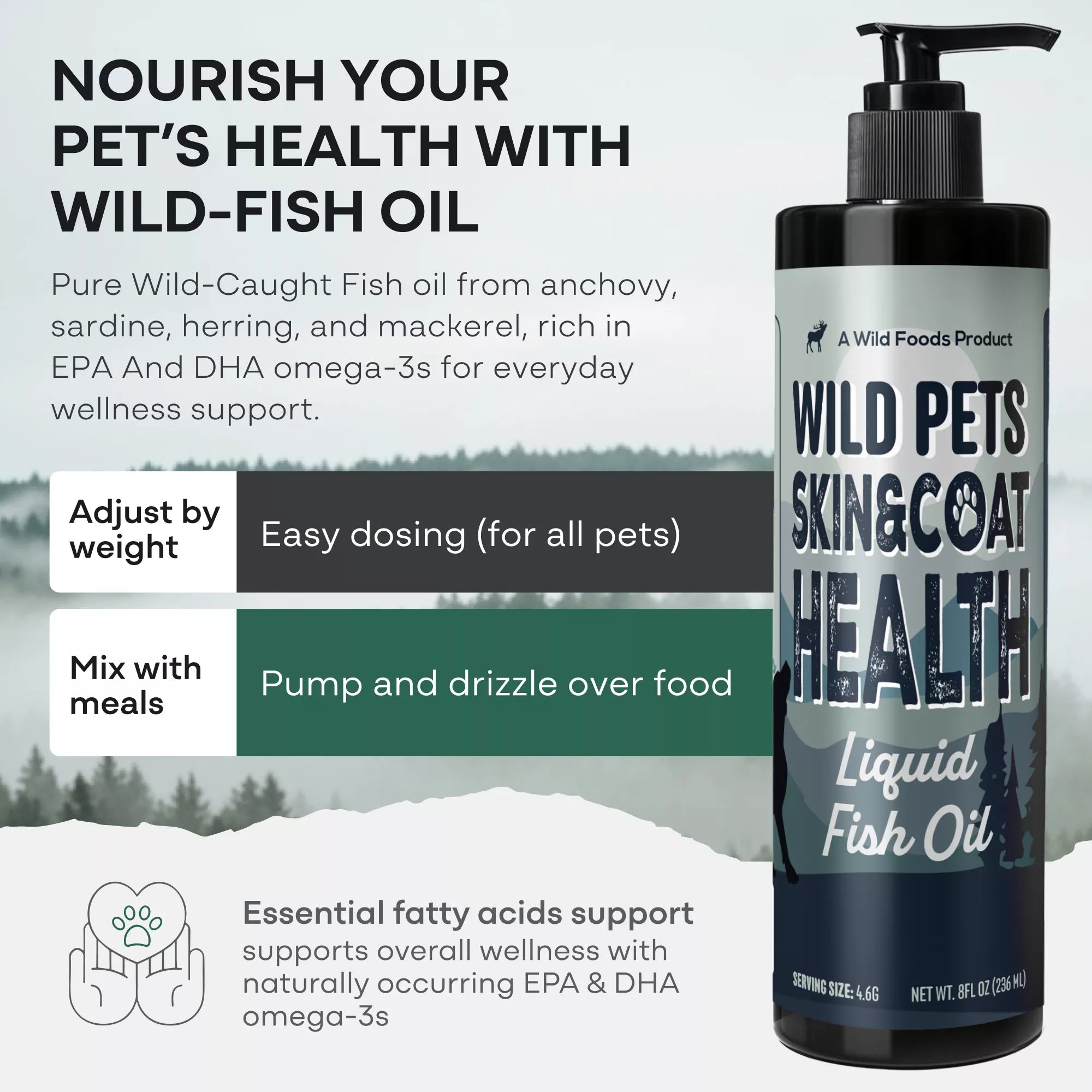 Wholesale of 10 - Wild Pets Liquid Fish Oil