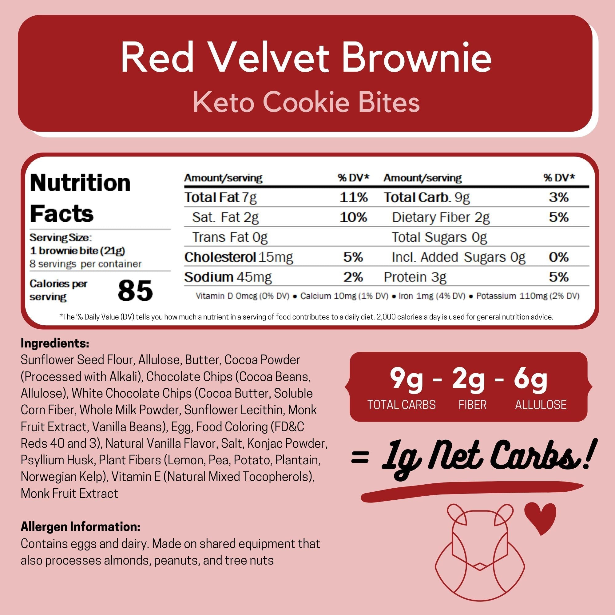 Red Velvet Keto Cookie Bites by ChipMonk Baking