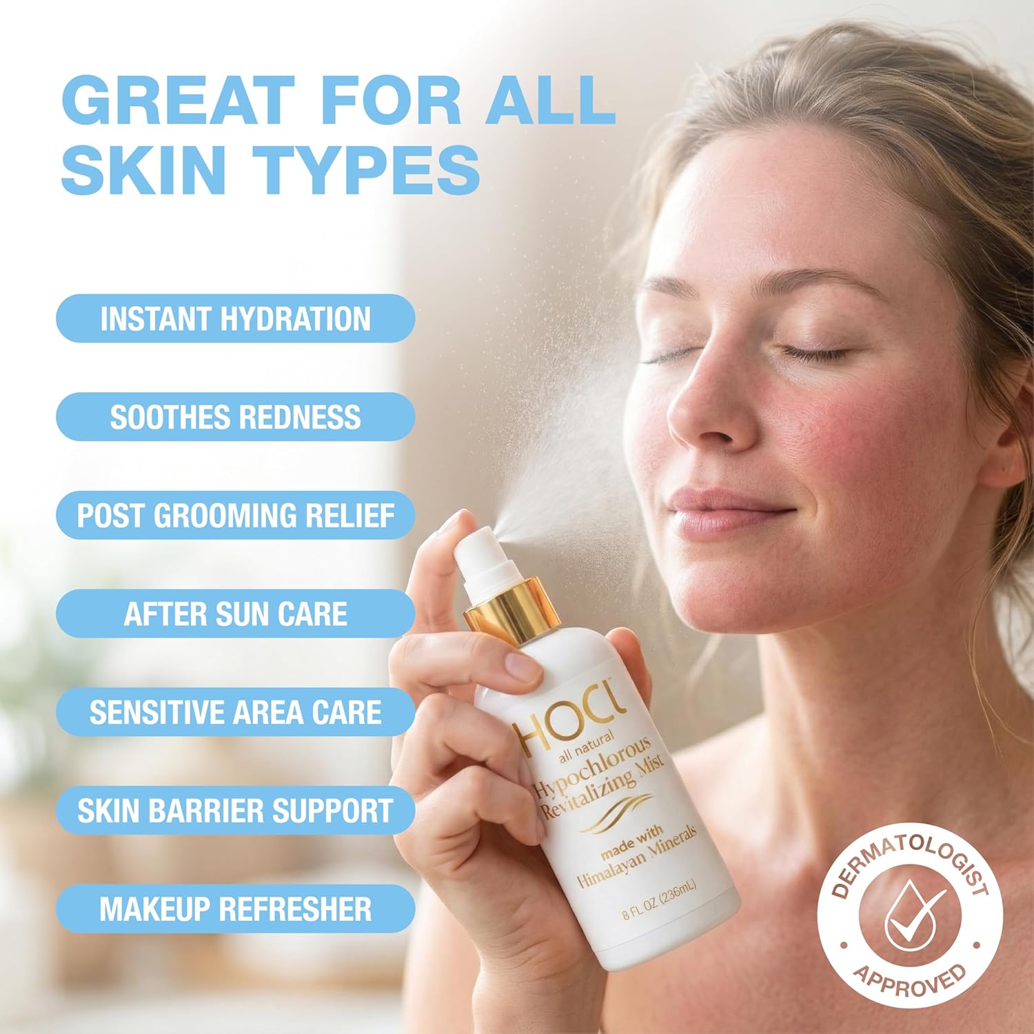 Revitalizing Facial Mist | Fragrance-Free HOCl Skin Mist