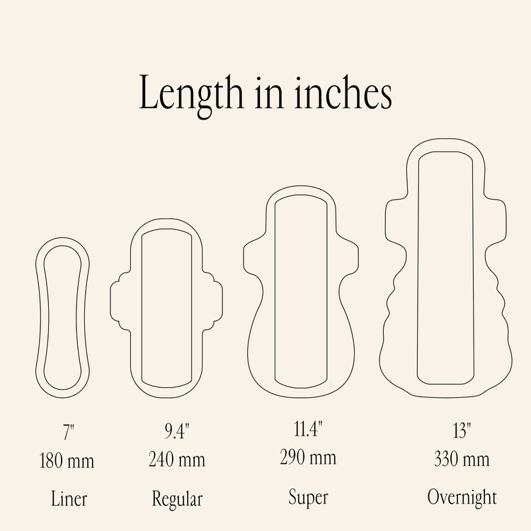 Organic Long Pads with wings - Night 3 pack Bundle by Rif care