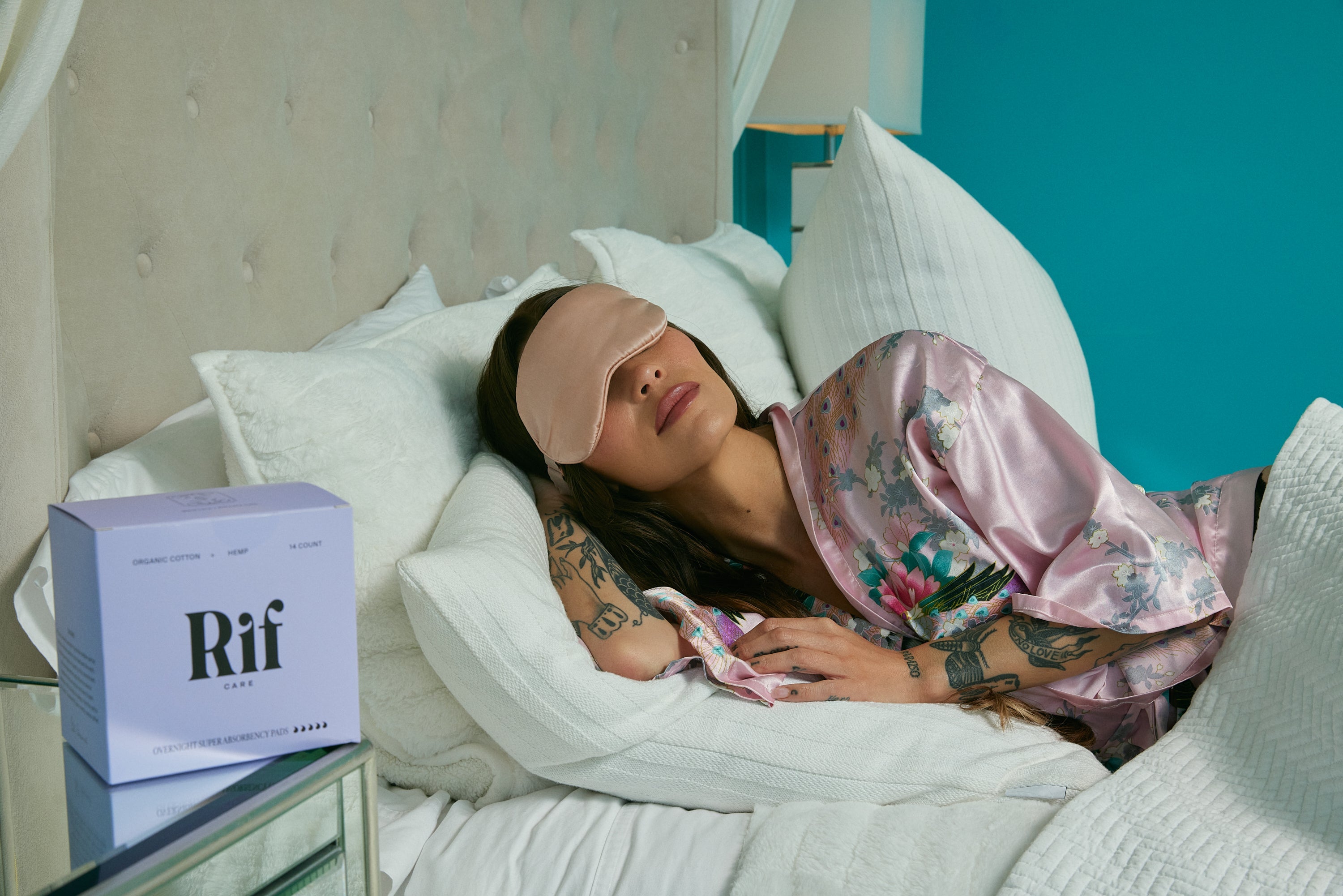 Organic Long Pads with wings - Night 3 pack Bundle by Rif care