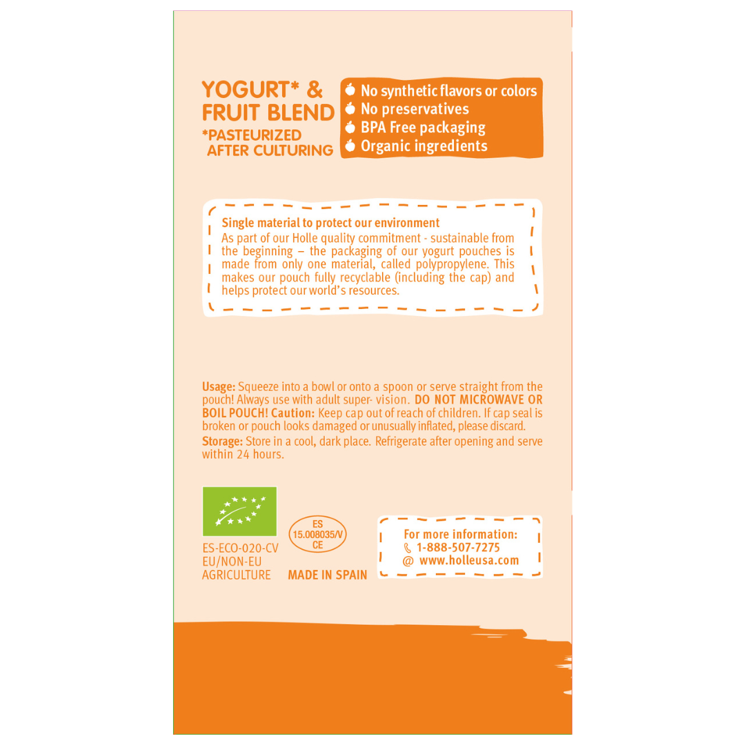Holle Organic Yogurt Pouches - Mango by Holle USA