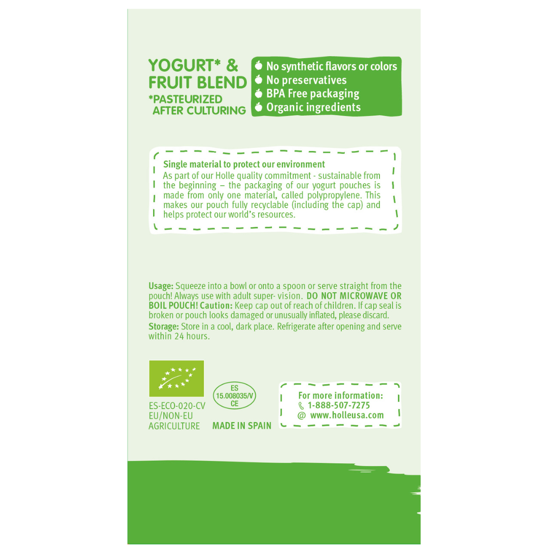 Holle Organic Yogurt Pouches - Apple & Pear by Holle USA