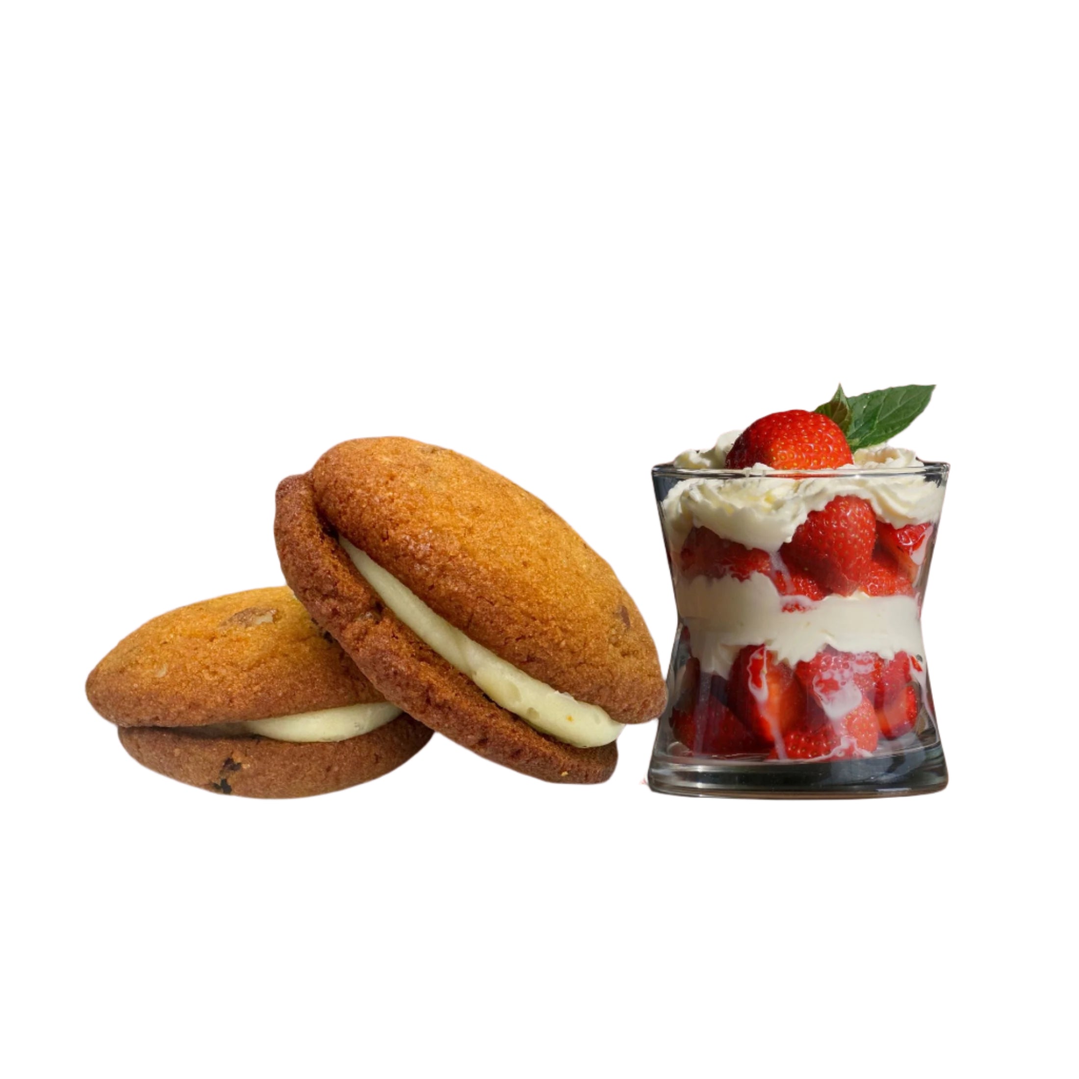 Strawberry Shortcake Keto Cookie Sandwich by ChipMonk Baking