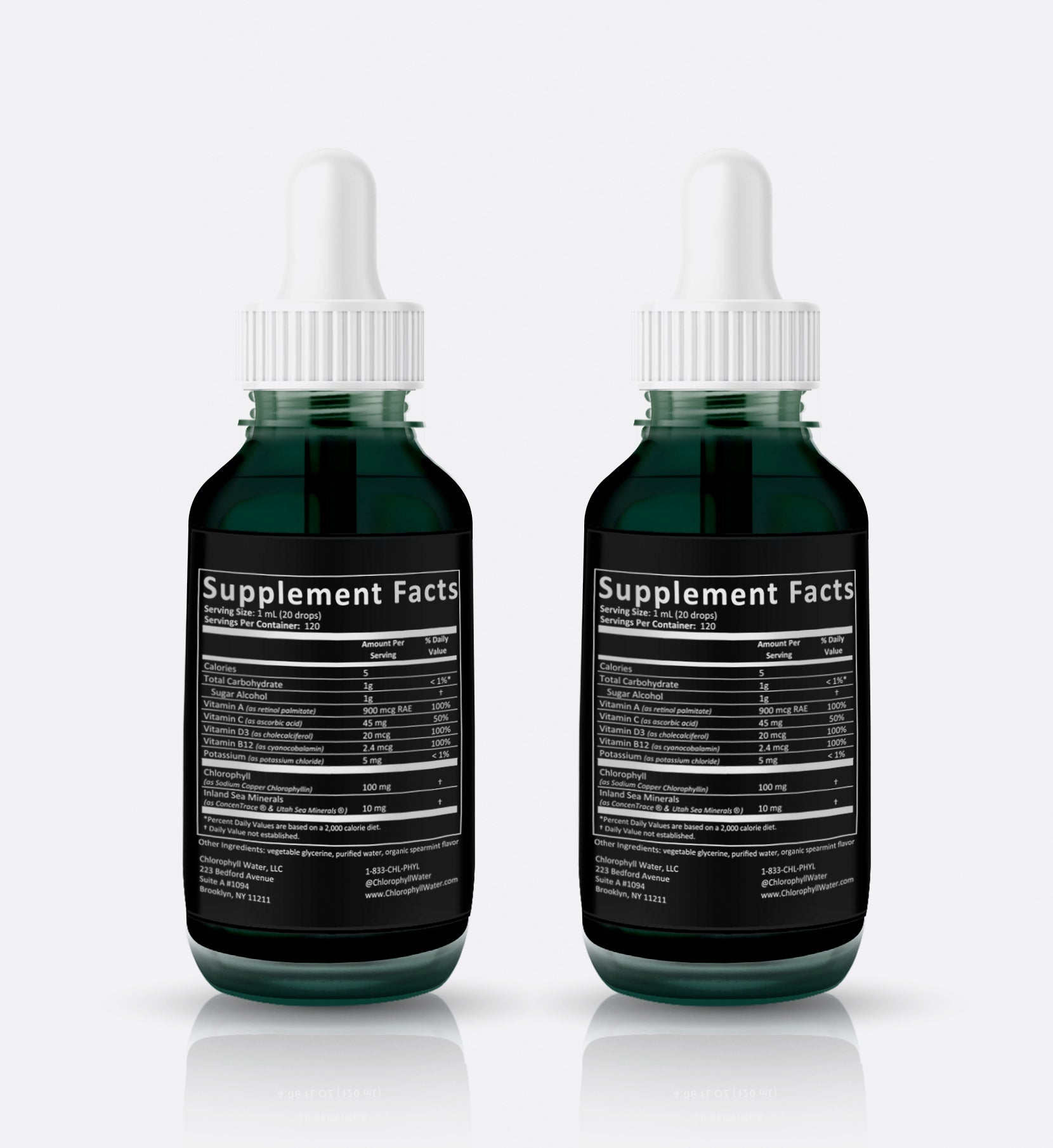 2 Pack: Chlorophyll Water Drops: SUPER CONCENTRATE Liquid Chlorophyll (240 Servings) with Electrolytes and Vitamins by Chlorophyll Water