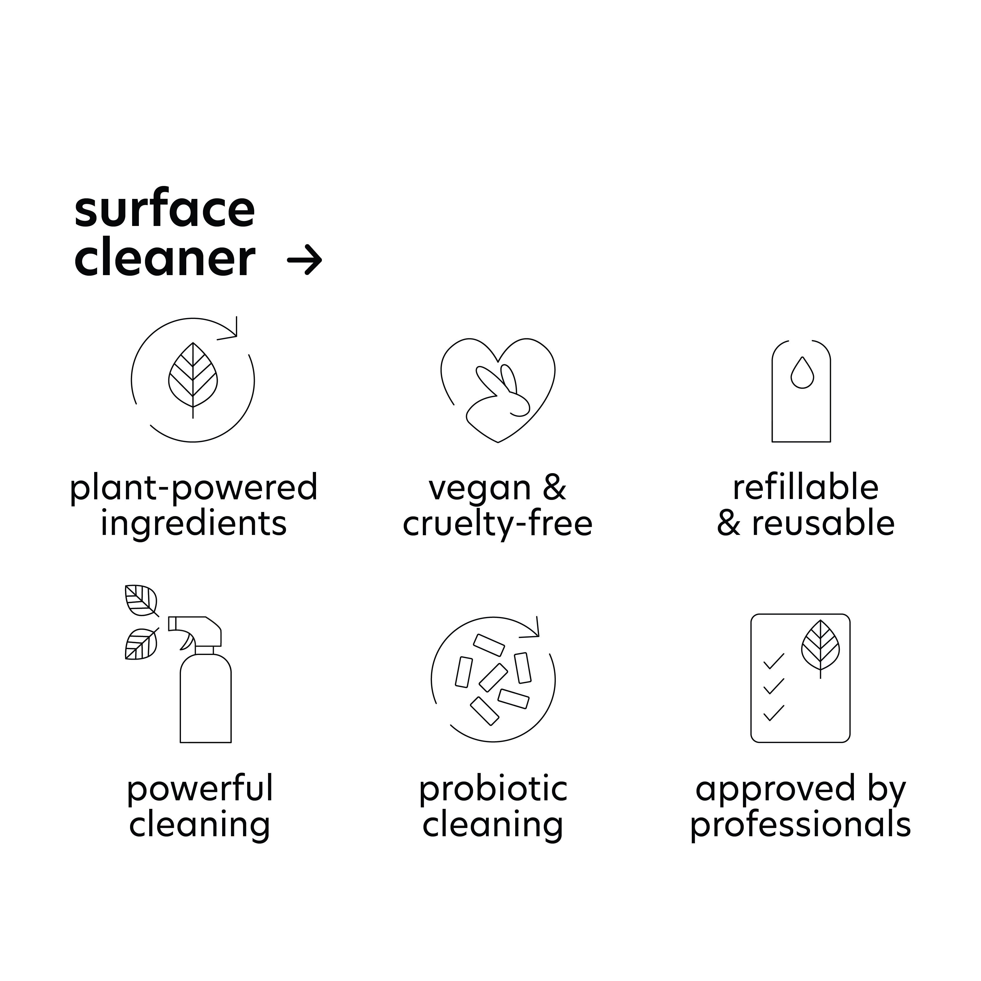 Surface Cleaner (Glass Bottle) by Everneat