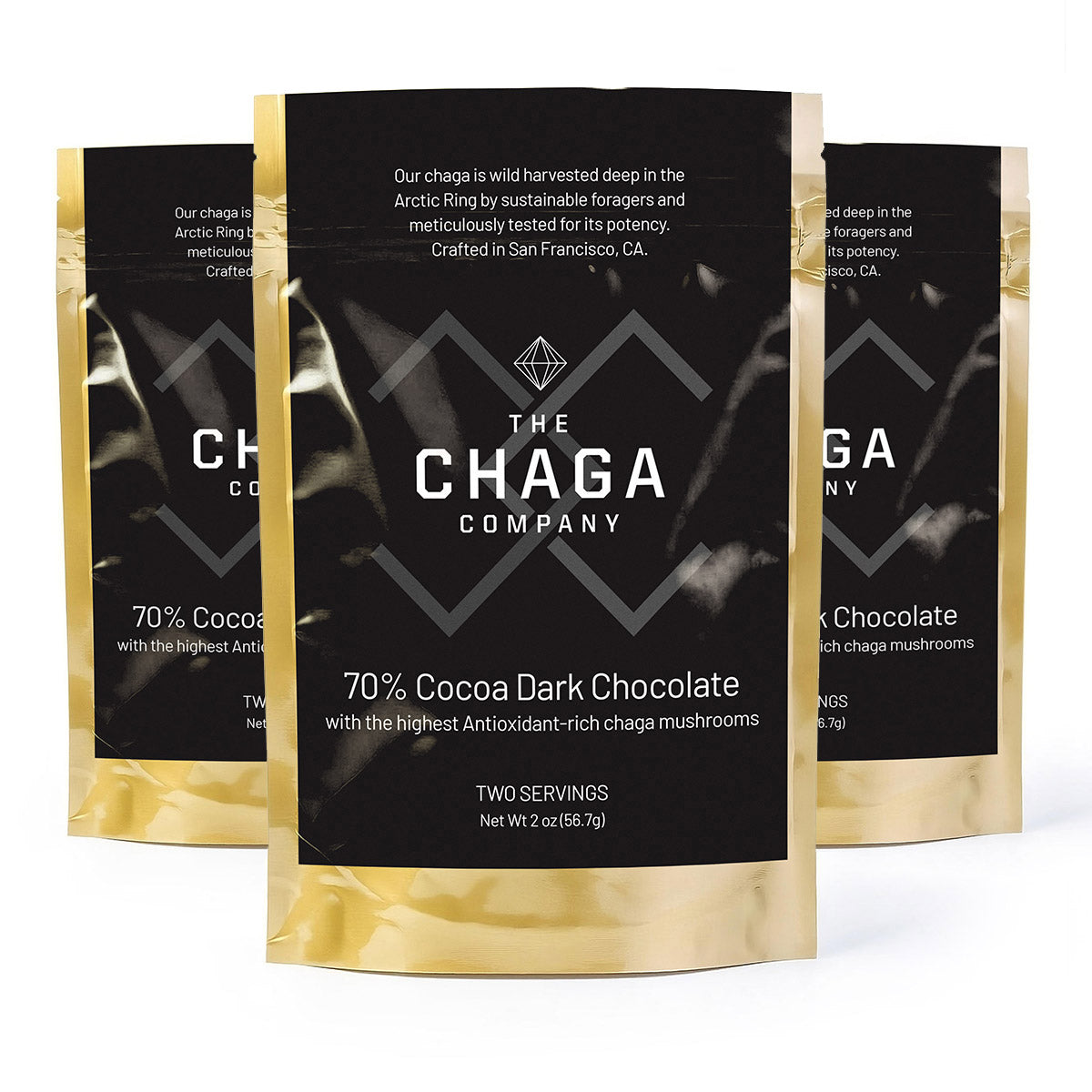 3 Pack - 70% Dark Chocolate Chaga Ingots by The Chaga Company