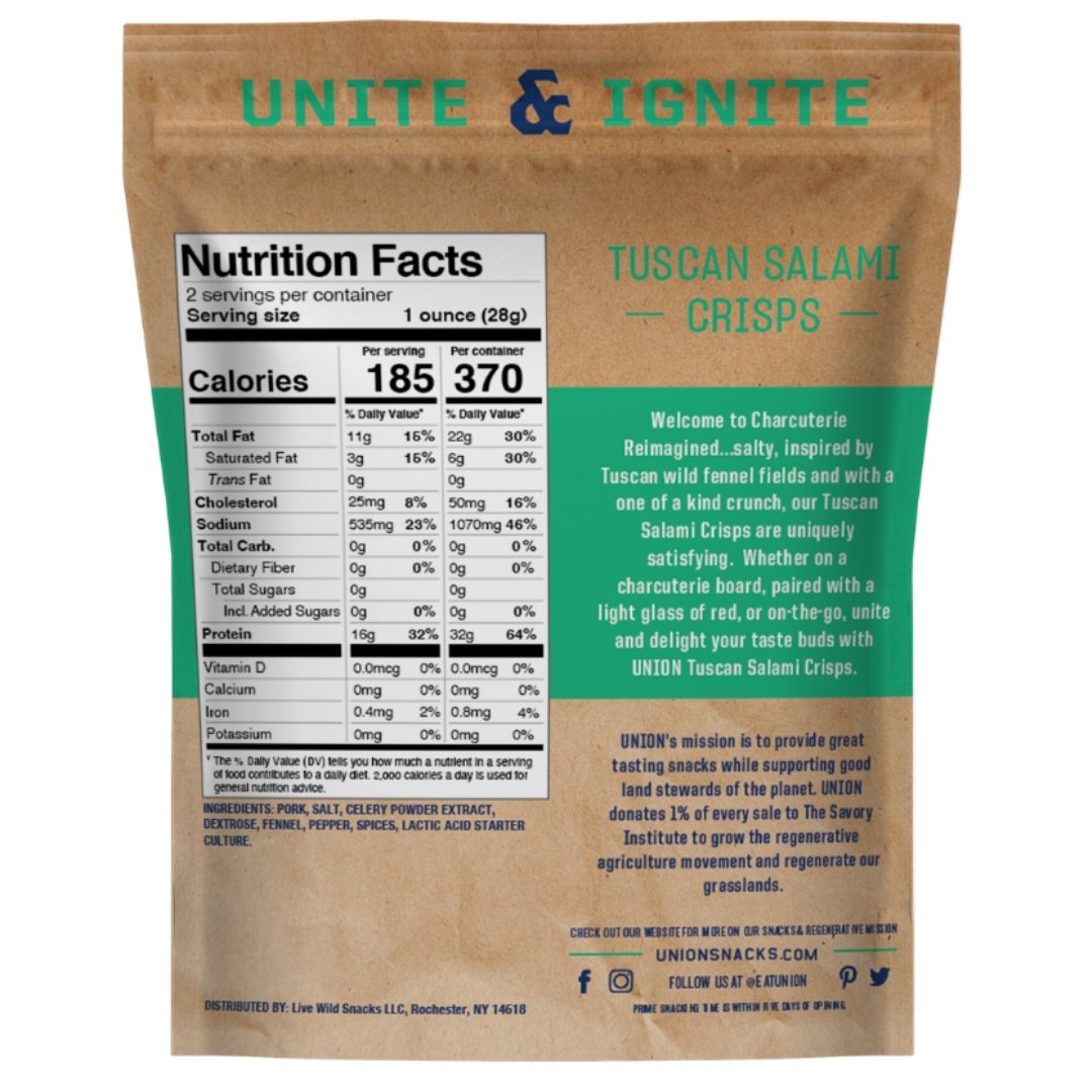 Tuscan Salami Crisps Bags 12 x 2.0oz by Farm2Me