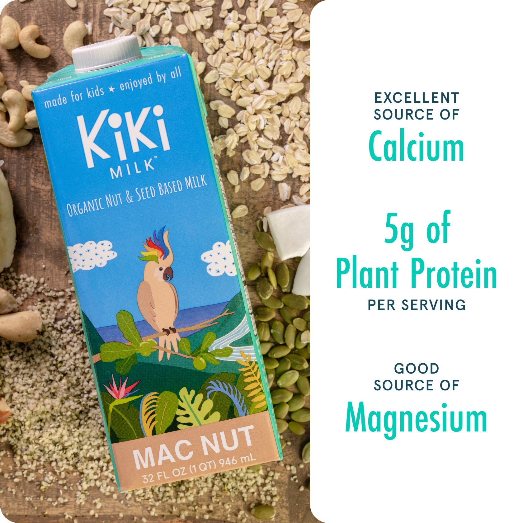 Mac Nut Kiki Milk • 32 fl oz • Pack of 6 by Kiki Milk