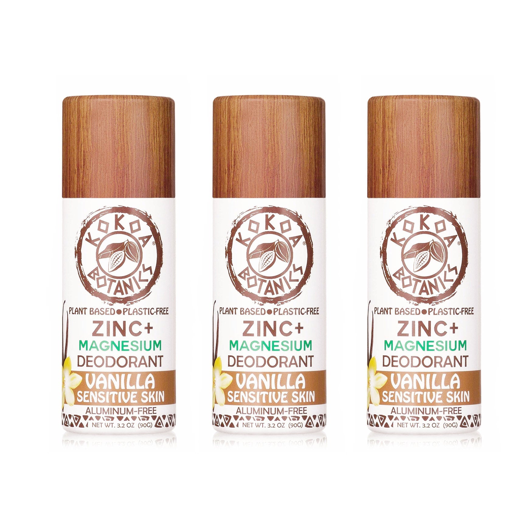 Vanilla - Magnesium and Zinc Natural Deodorant - Sensitive Skin - Baking Soda Free 3.2 oz by kokoabotanics