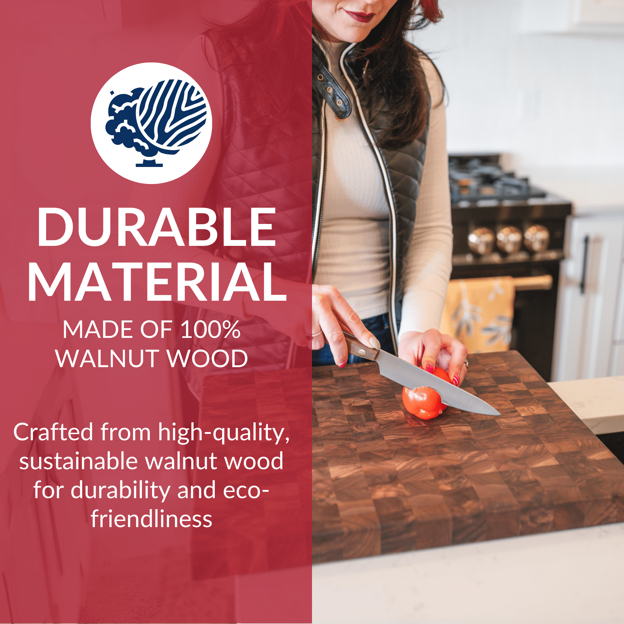 Medium End Grain Walnut Wood Butcher Block by Virginia Boys Kitchens