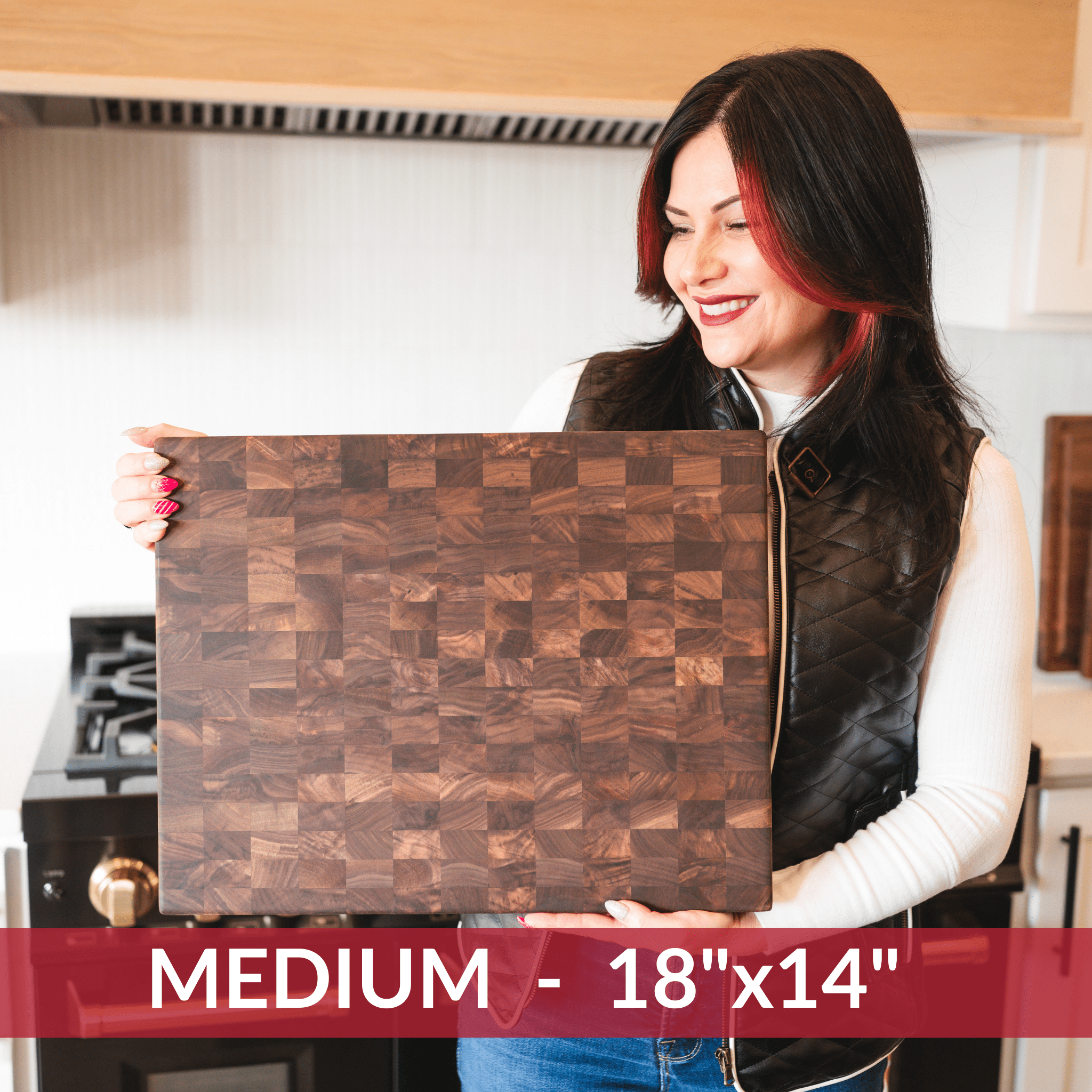 Medium End Grain Walnut Wood Butcher Block by Virginia Boys Kitchens