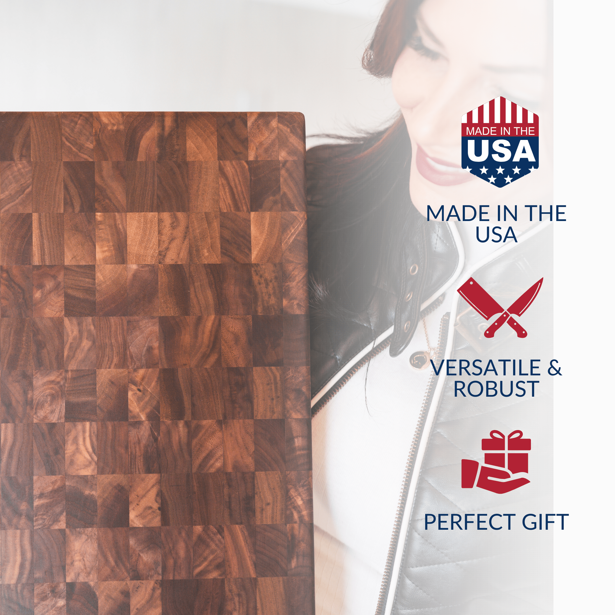 Medium End Grain Walnut Wood Butcher Block by Virginia Boys Kitchens