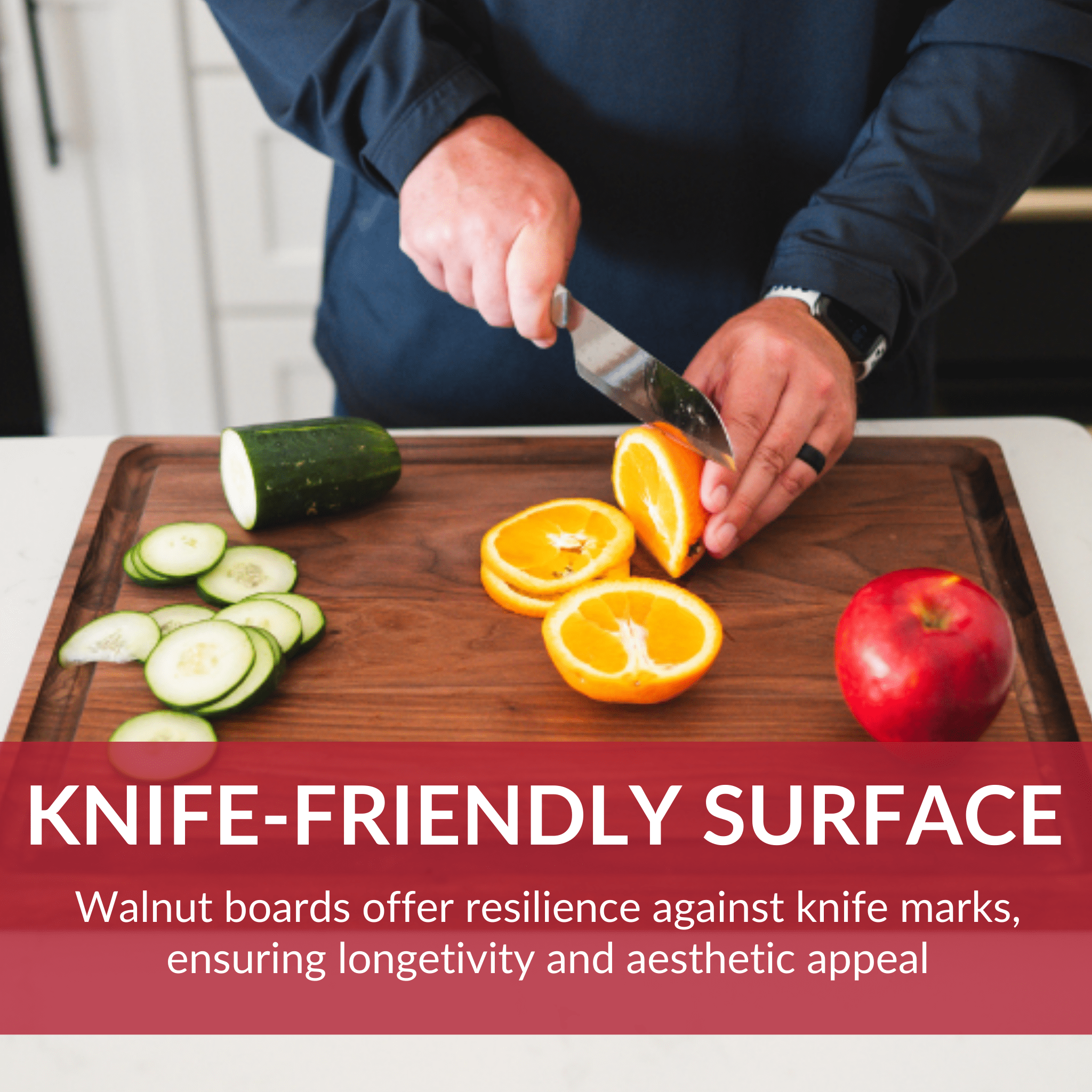 Large Walnut Wood Cutting Board by Virginia Boys Kitchens