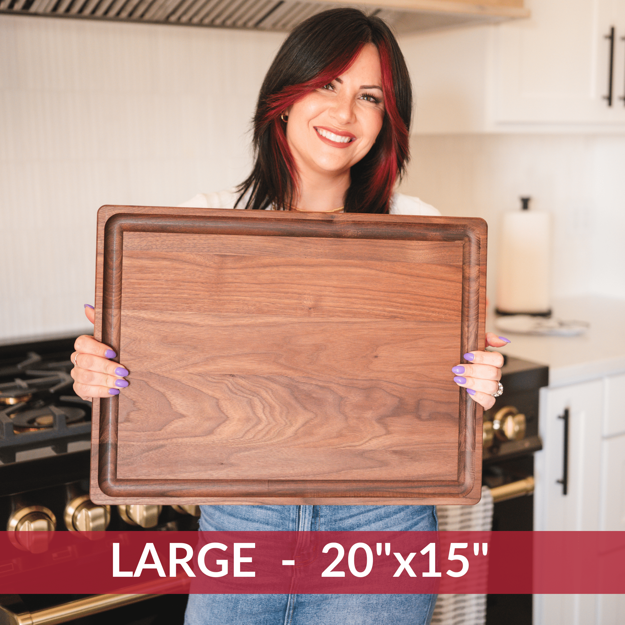 Large Walnut Wood Cutting Board by Virginia Boys Kitchens