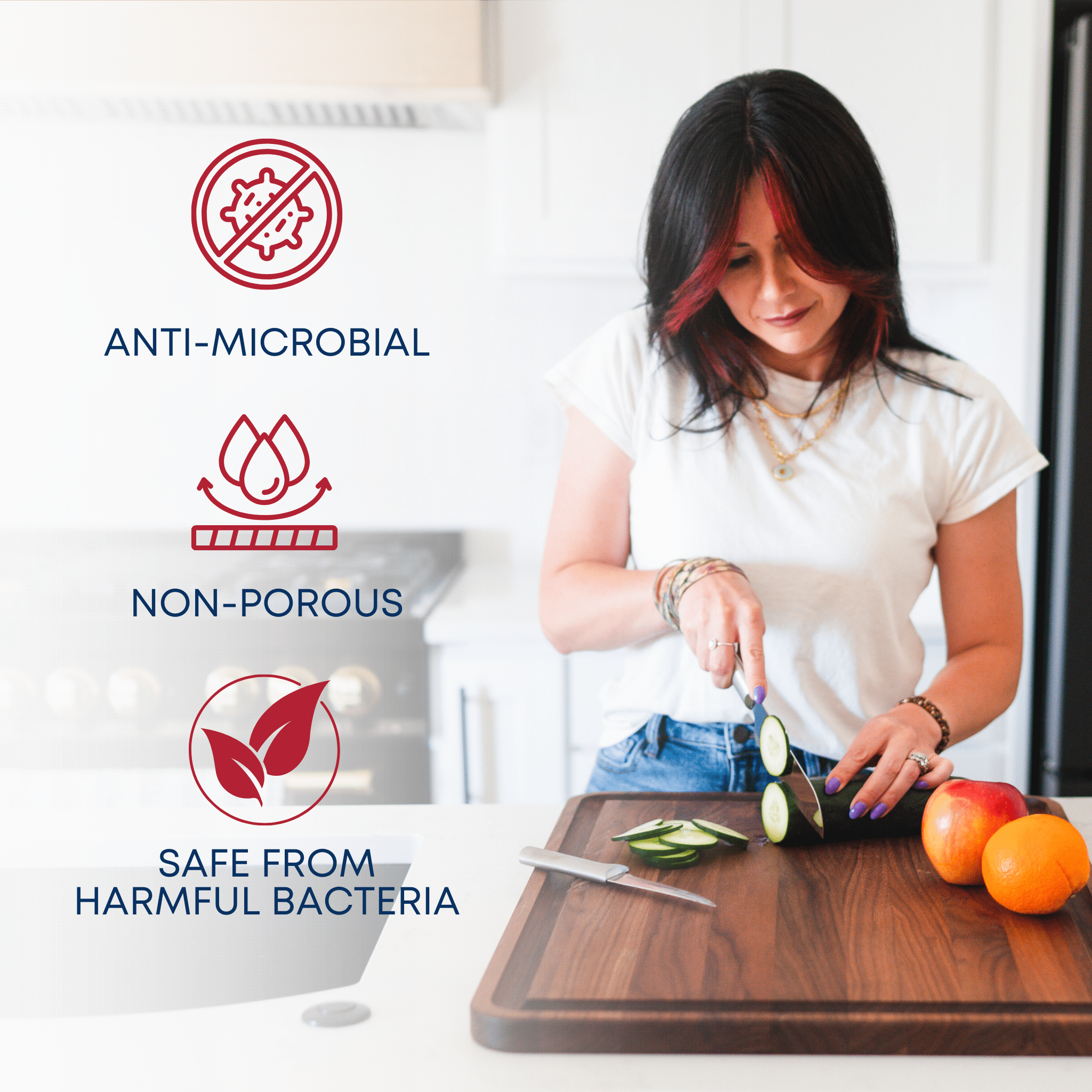 Large Walnut Wood Cutting Board by Virginia Boys Kitchens