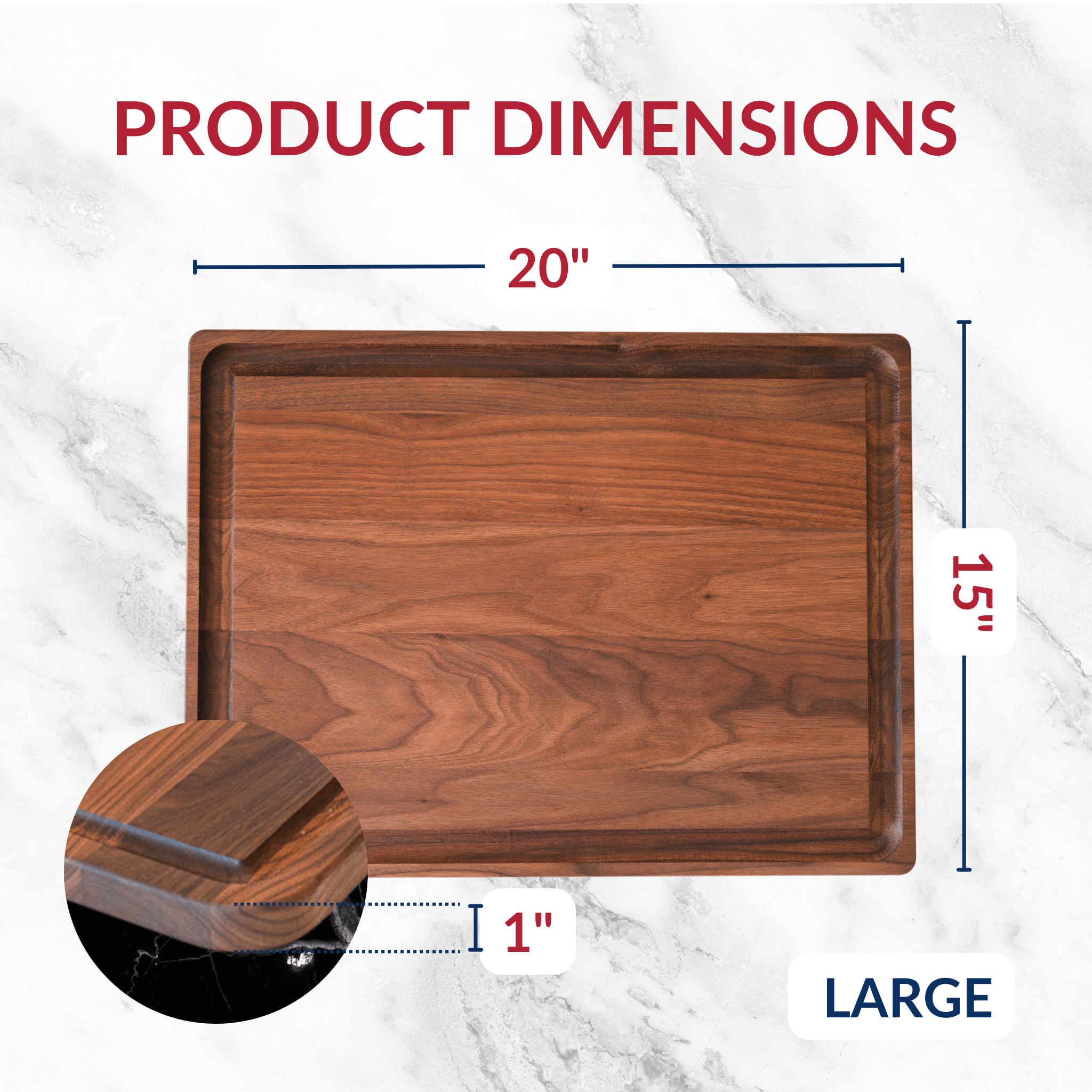 Large Walnut Wood Cutting Board by Virginia Boys Kitchens