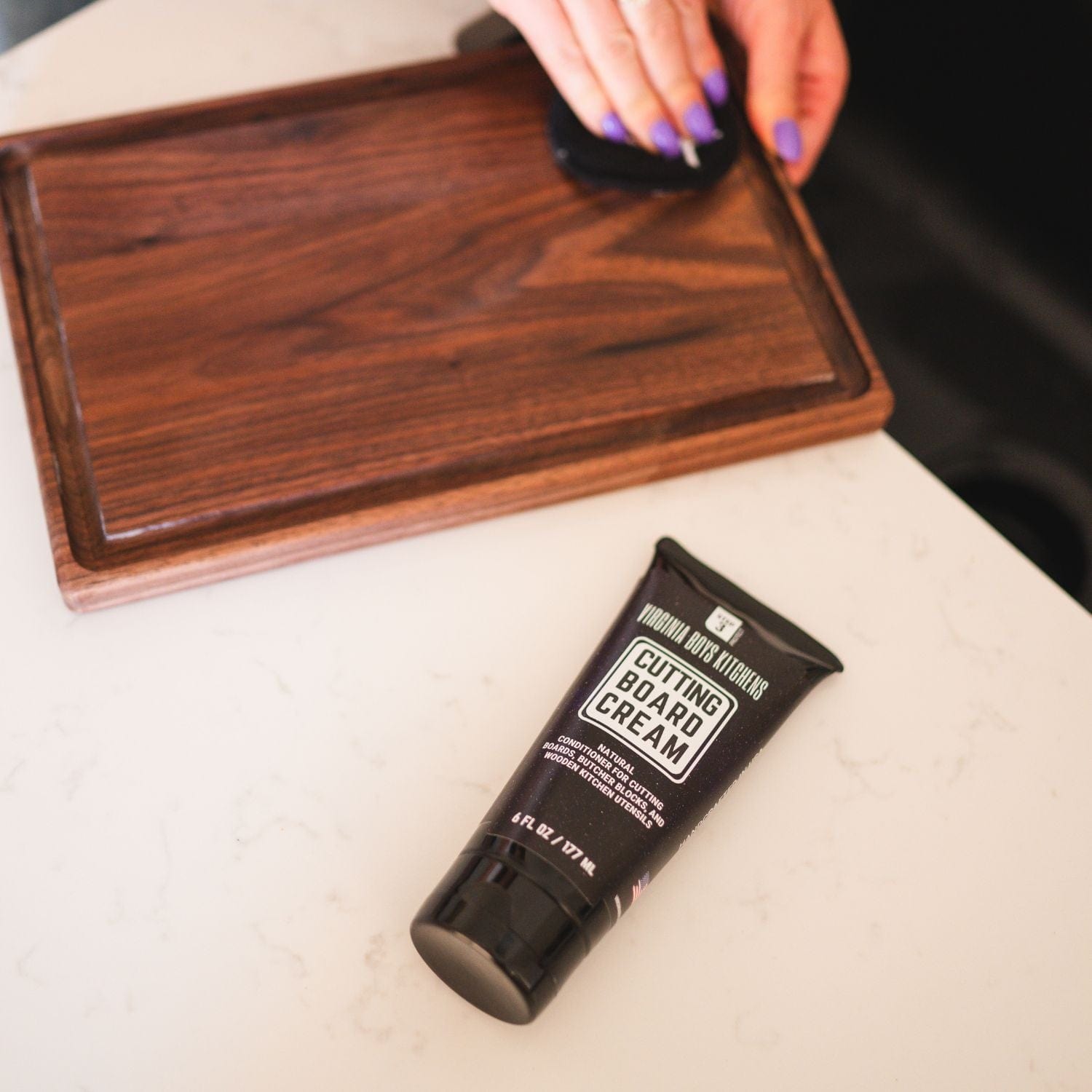 Cutting board cream for wooden butcher blocks and cutting boards by Virginia Boys Kitchens