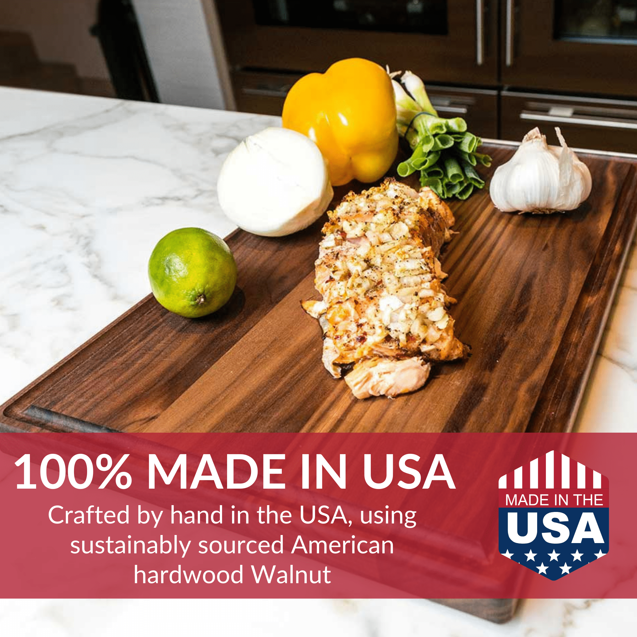 Extra Large Walnut Wood Cutting Board by Virginia Boys Kitchens