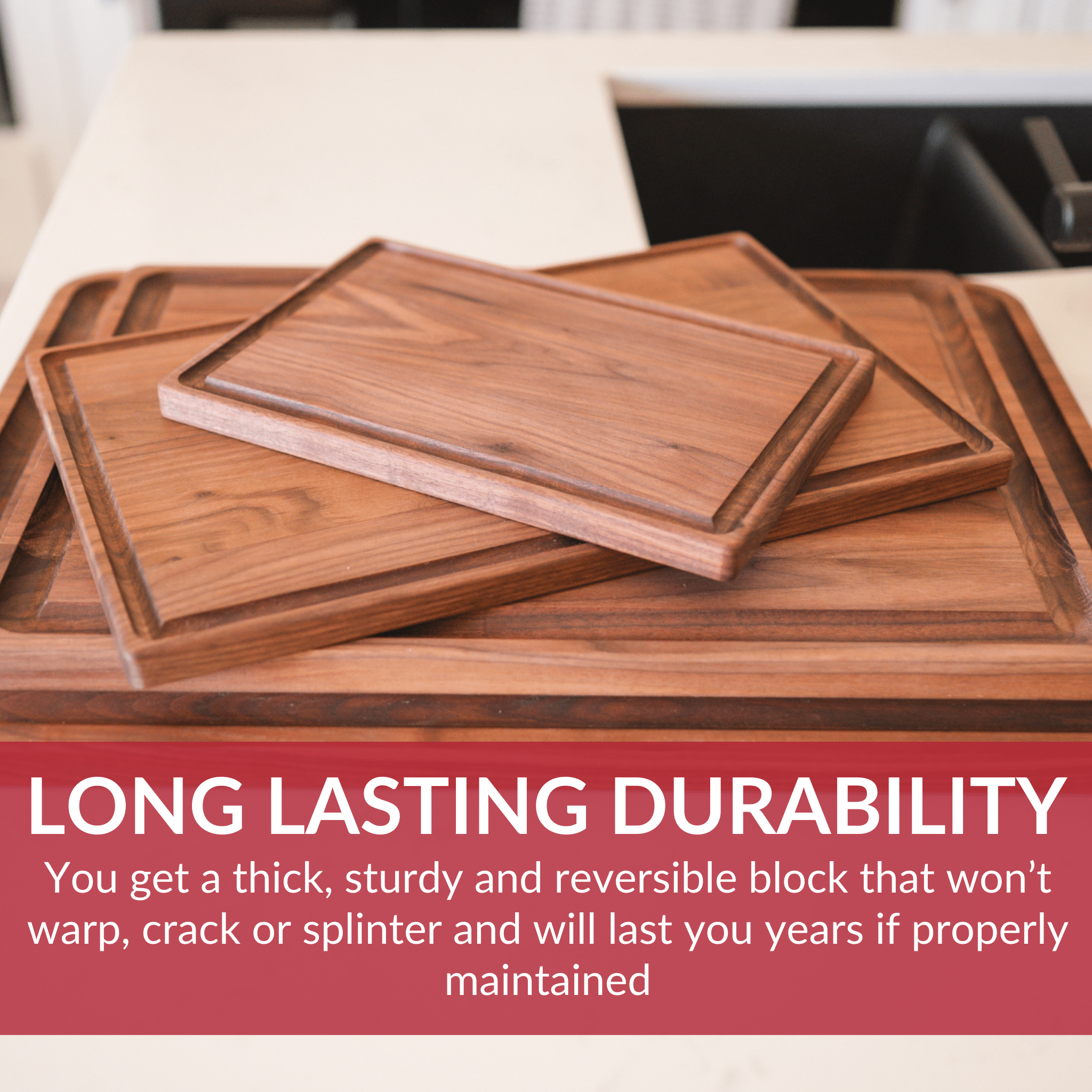 Extra Large Walnut Wood Cutting Board by Virginia Boys Kitchens