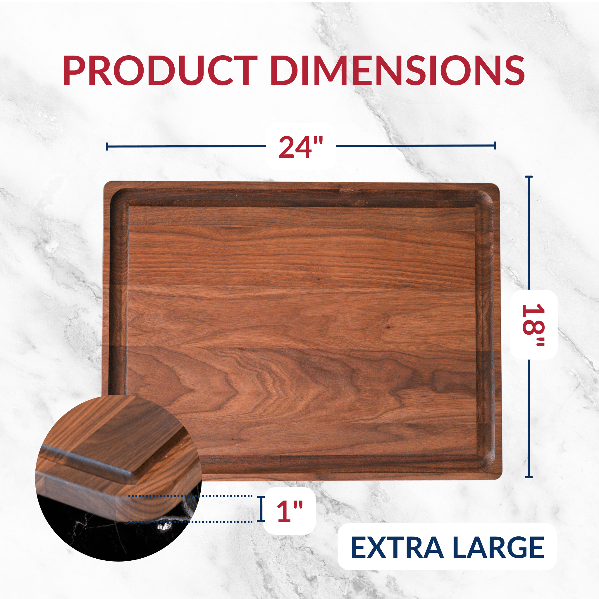 Extra Large Walnut Wood Cutting Board by Virginia Boys Kitchens