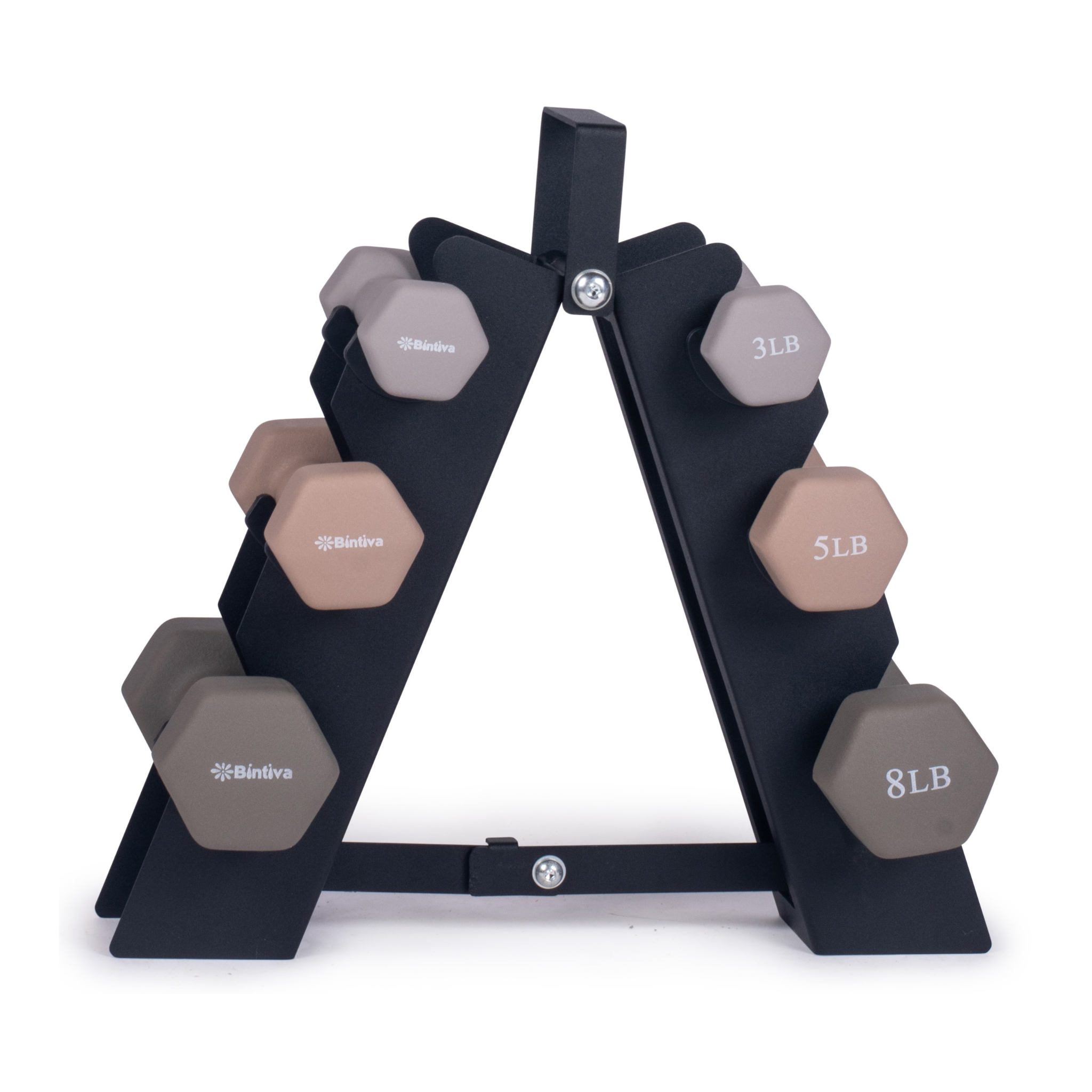 Neoprene Hexagon shaped dumbbells - Earth Tones by Bintiva