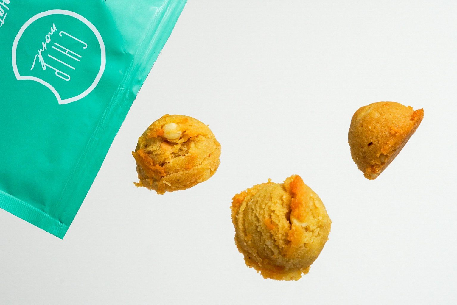 White Chocolate Macadamia Keto Cookie Bites by ChipMonk Baking