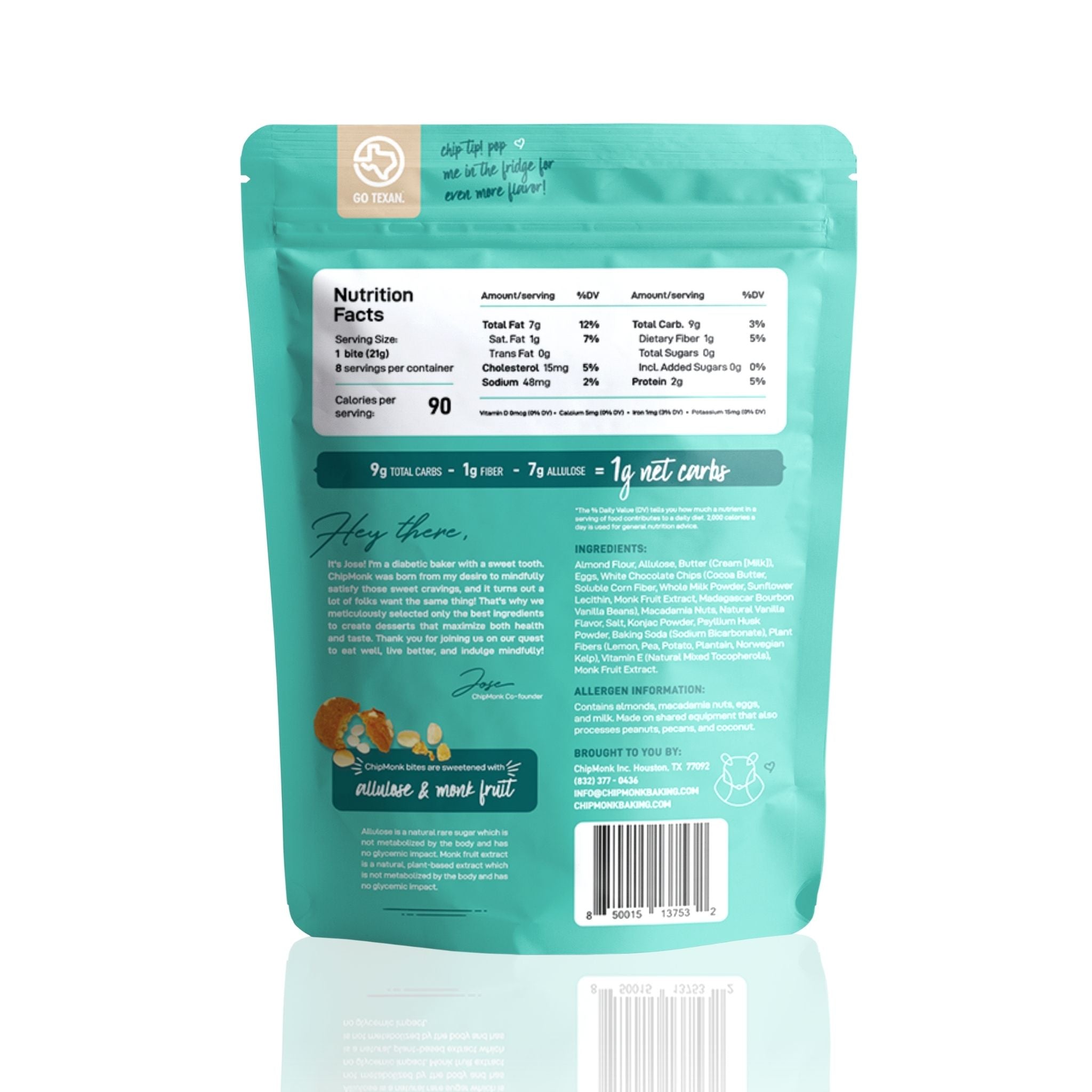 White Chocolate Macadamia Keto Cookie Bites by ChipMonk Baking